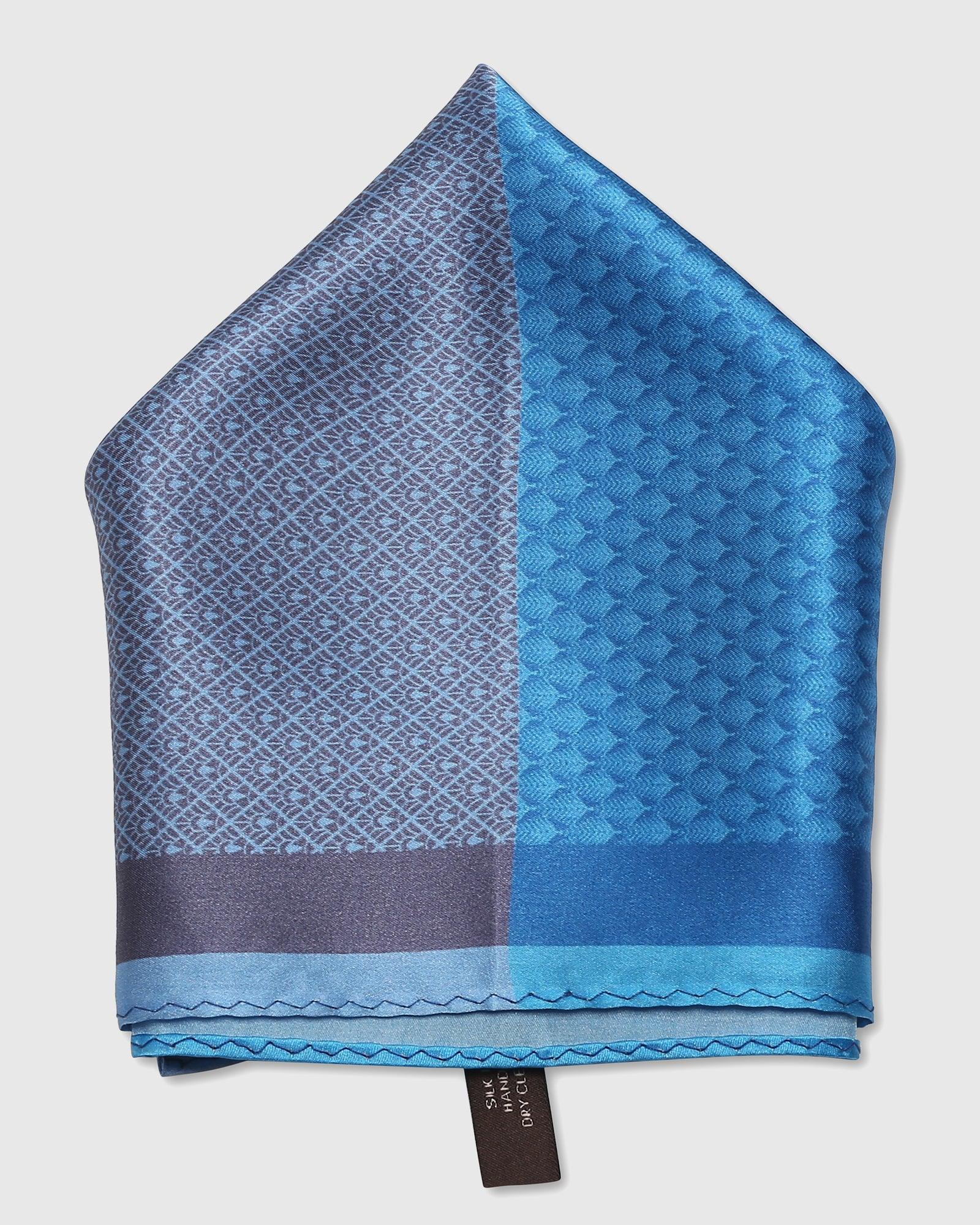 Printed Formal Pocket Square In Royal Blue (Slyvan) - Blackberrys