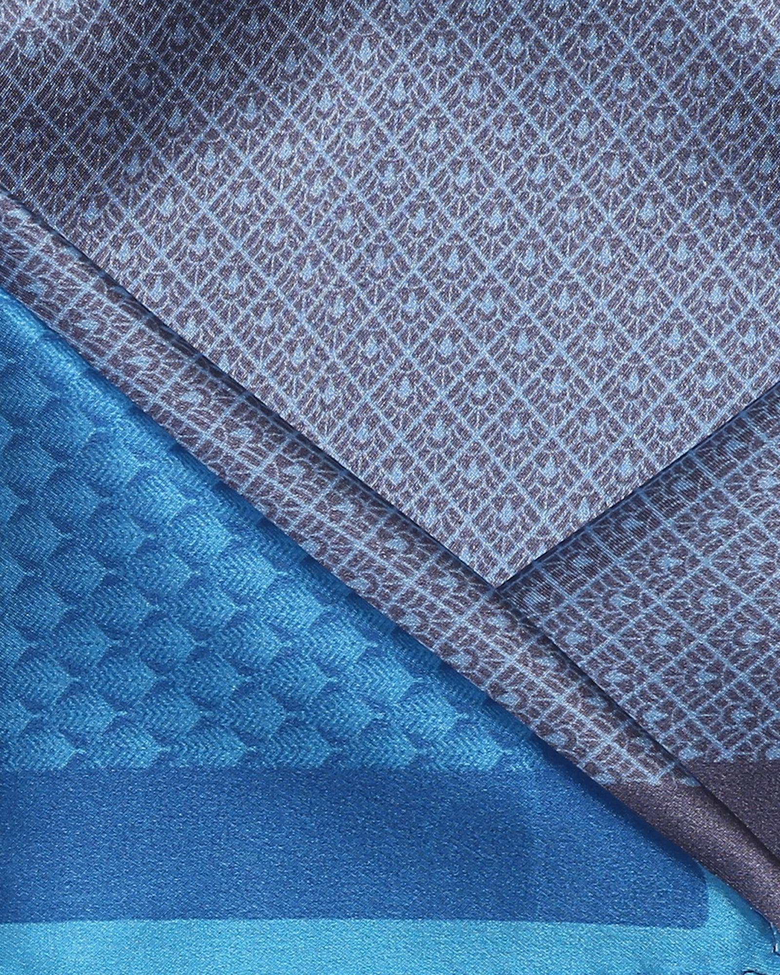 Printed Formal Pocket Square In Royal Blue (Slyvan) - Blackberrys