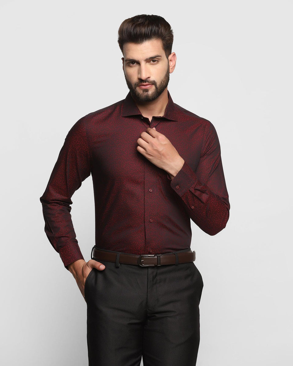 Formal Wine Printed Shirt - Jedi