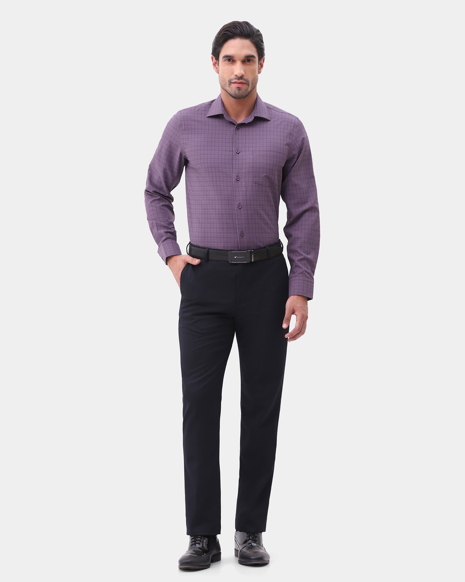 Purple Non Iron Check Shirt - Eloy