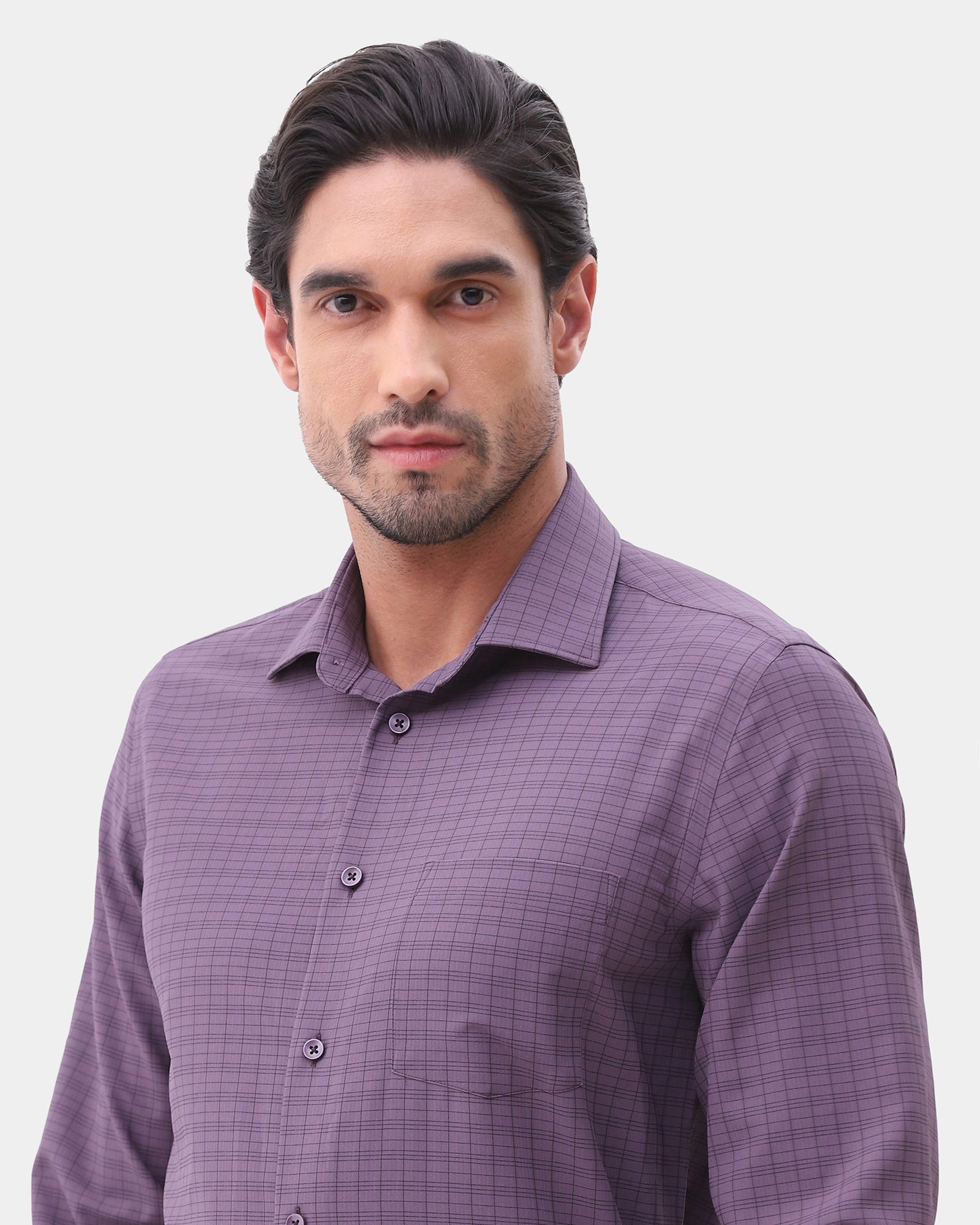 Purple Non Iron Check Shirt - Eloy