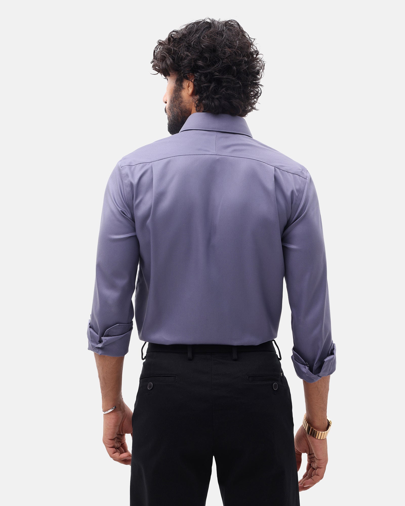 Purple Unwrinkle Textured Shirt - P31