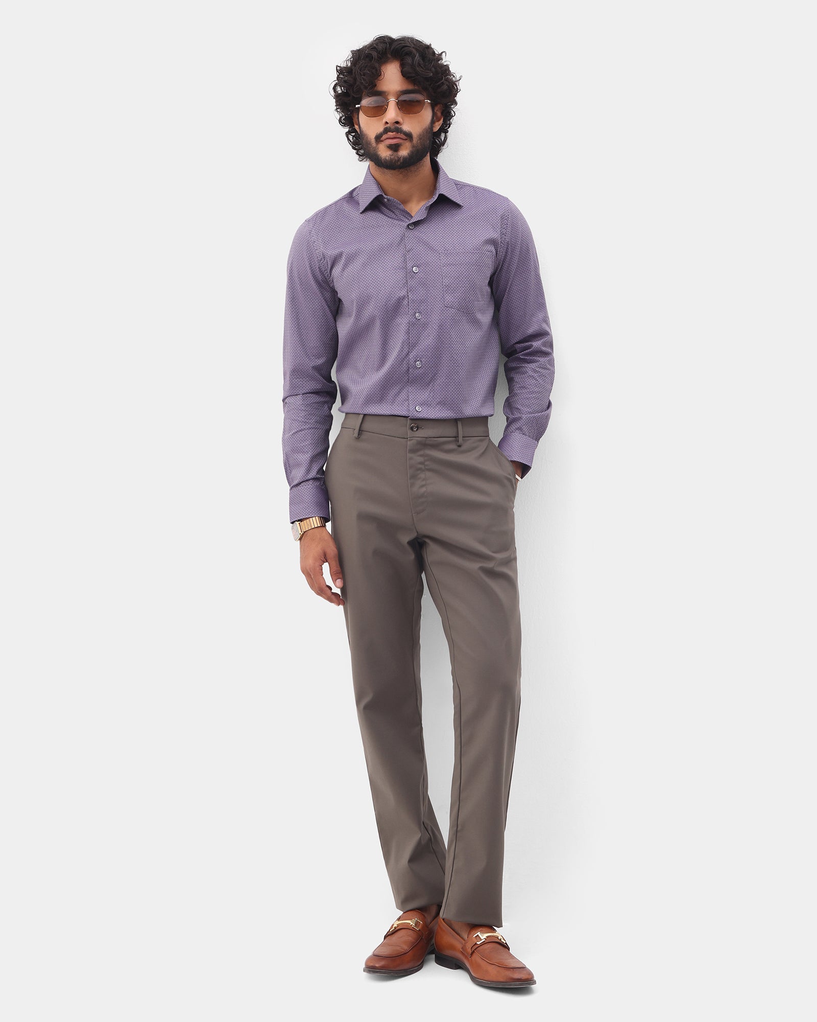 Purple Textured Shirt - Soben