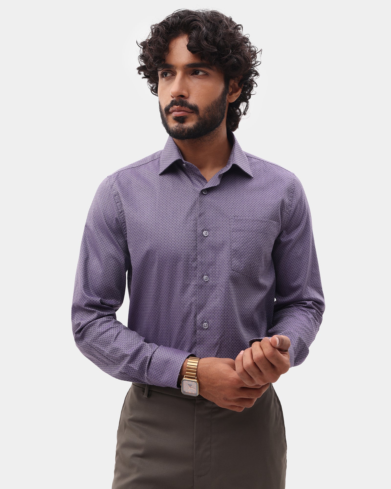 Purple Textured Shirt - Soben