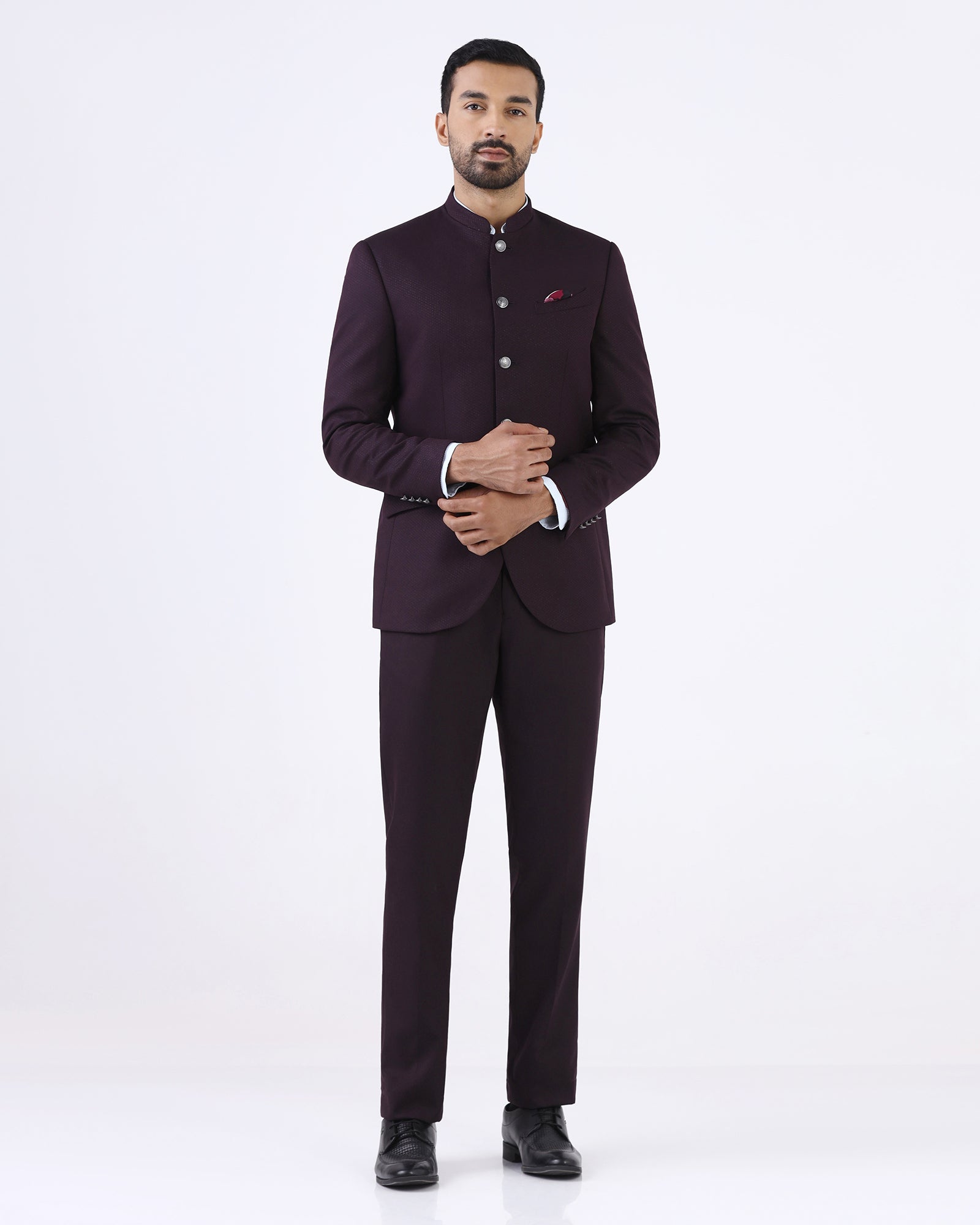 Purple Two Piece Textured Suit - Jenz