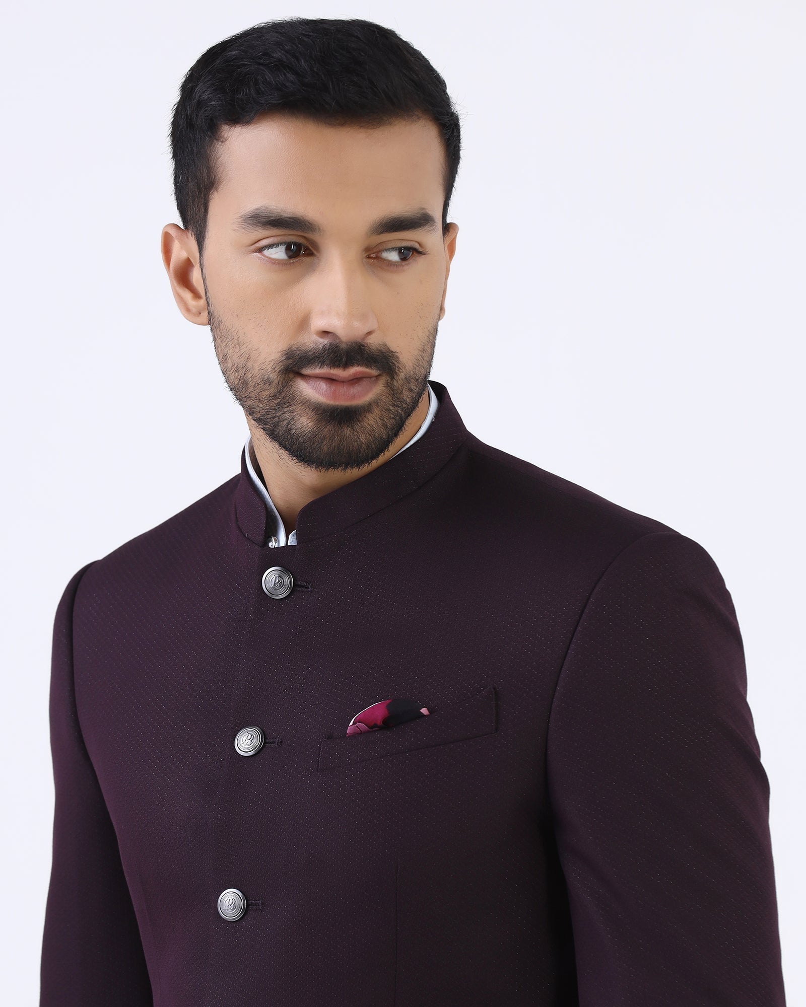 Purple Two Piece Textured Suit - Jenz