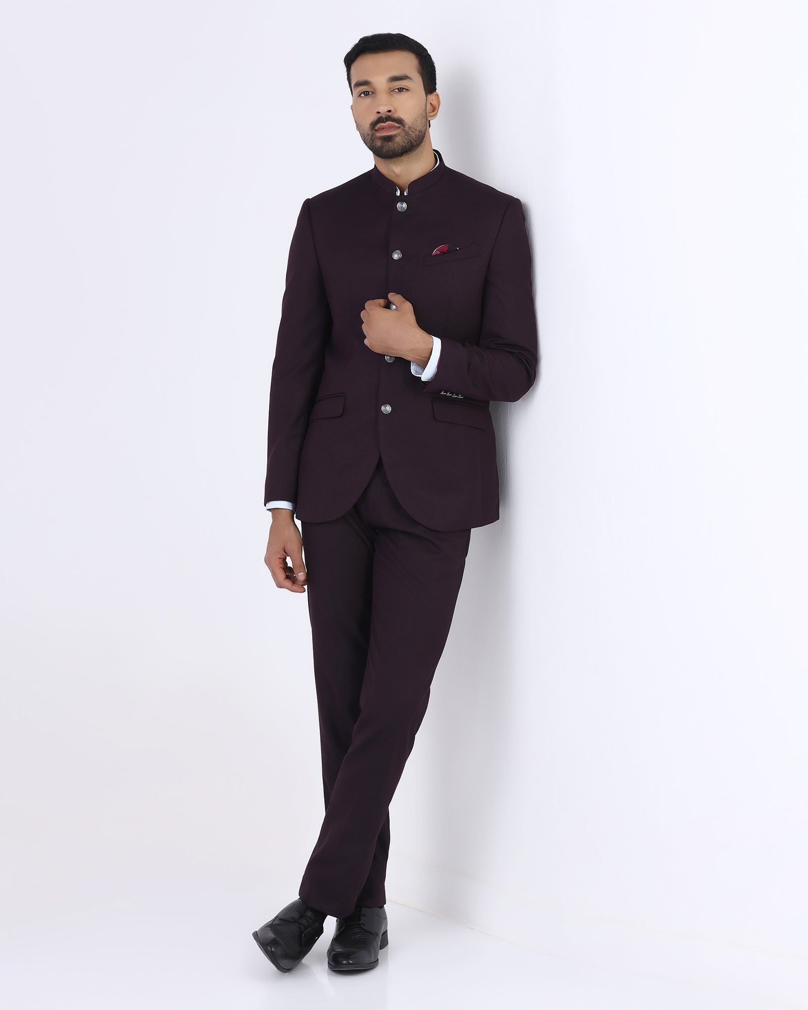 Purple Two Piece Textured Suit - Jenz