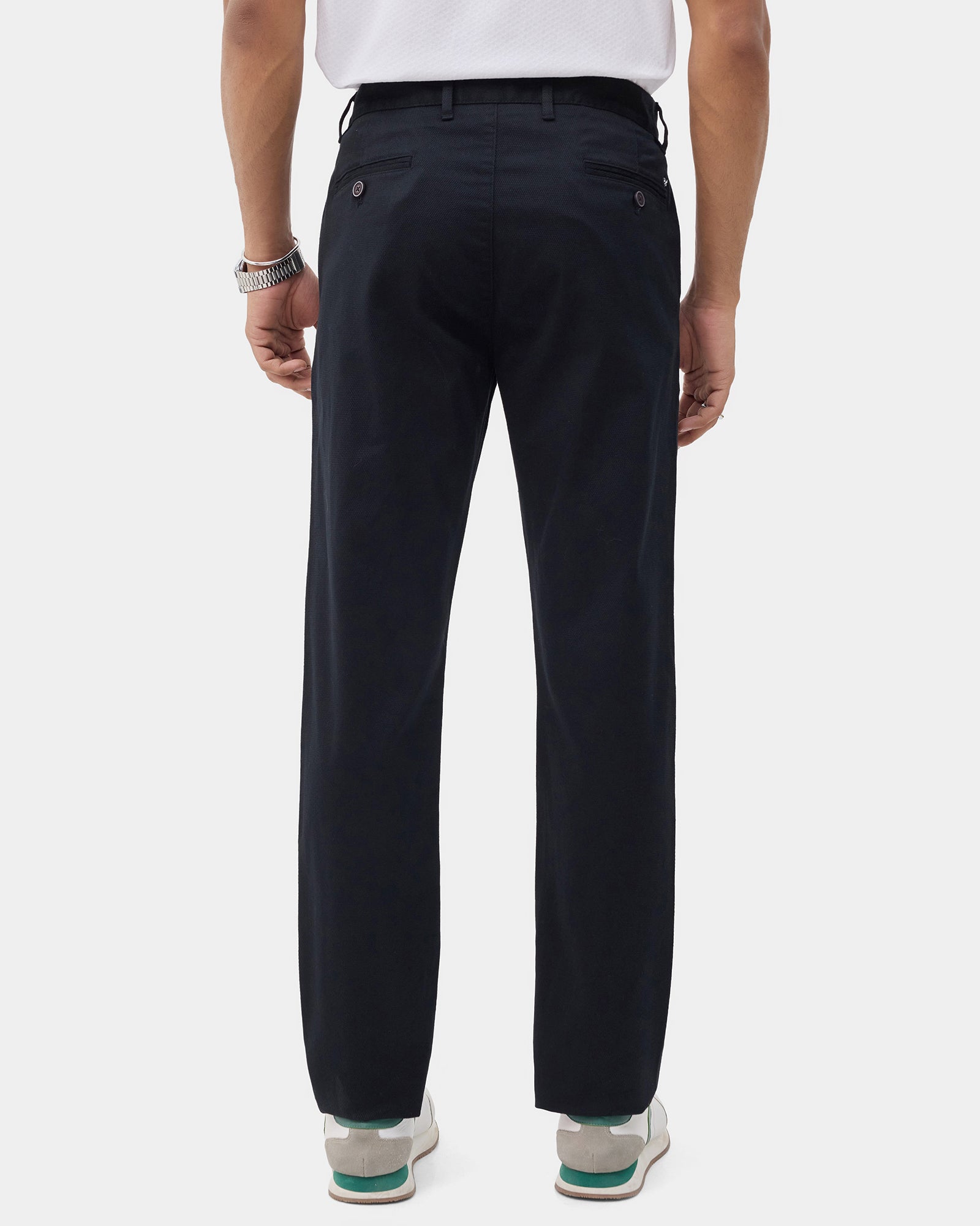Black Textured Khakis - Kimon