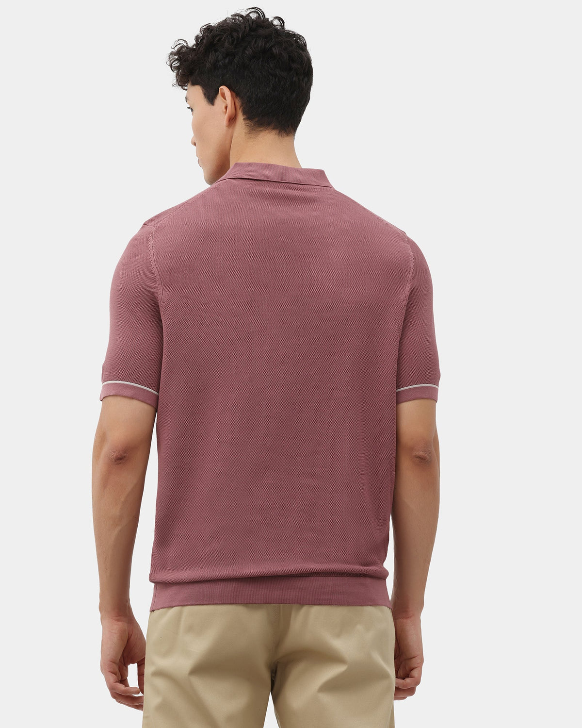 Rose Brown Solid Polo - Zoler