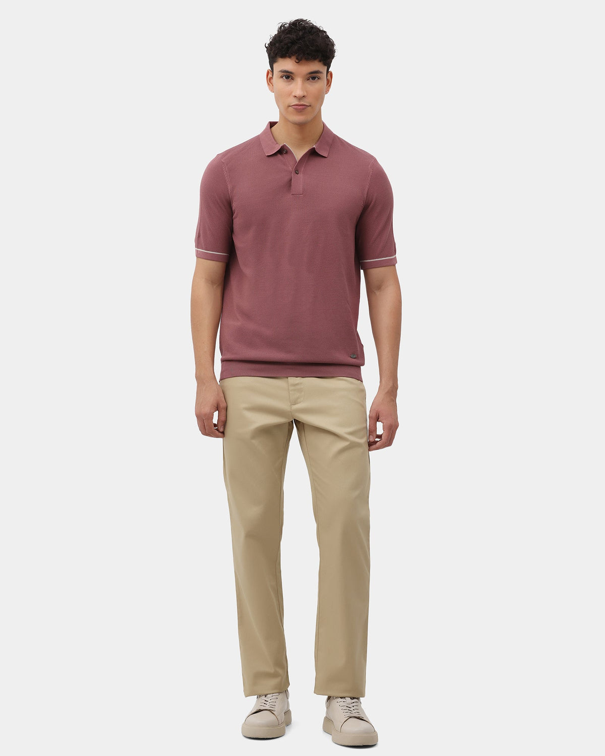 Rose Brown Solid Polo - Zoler
