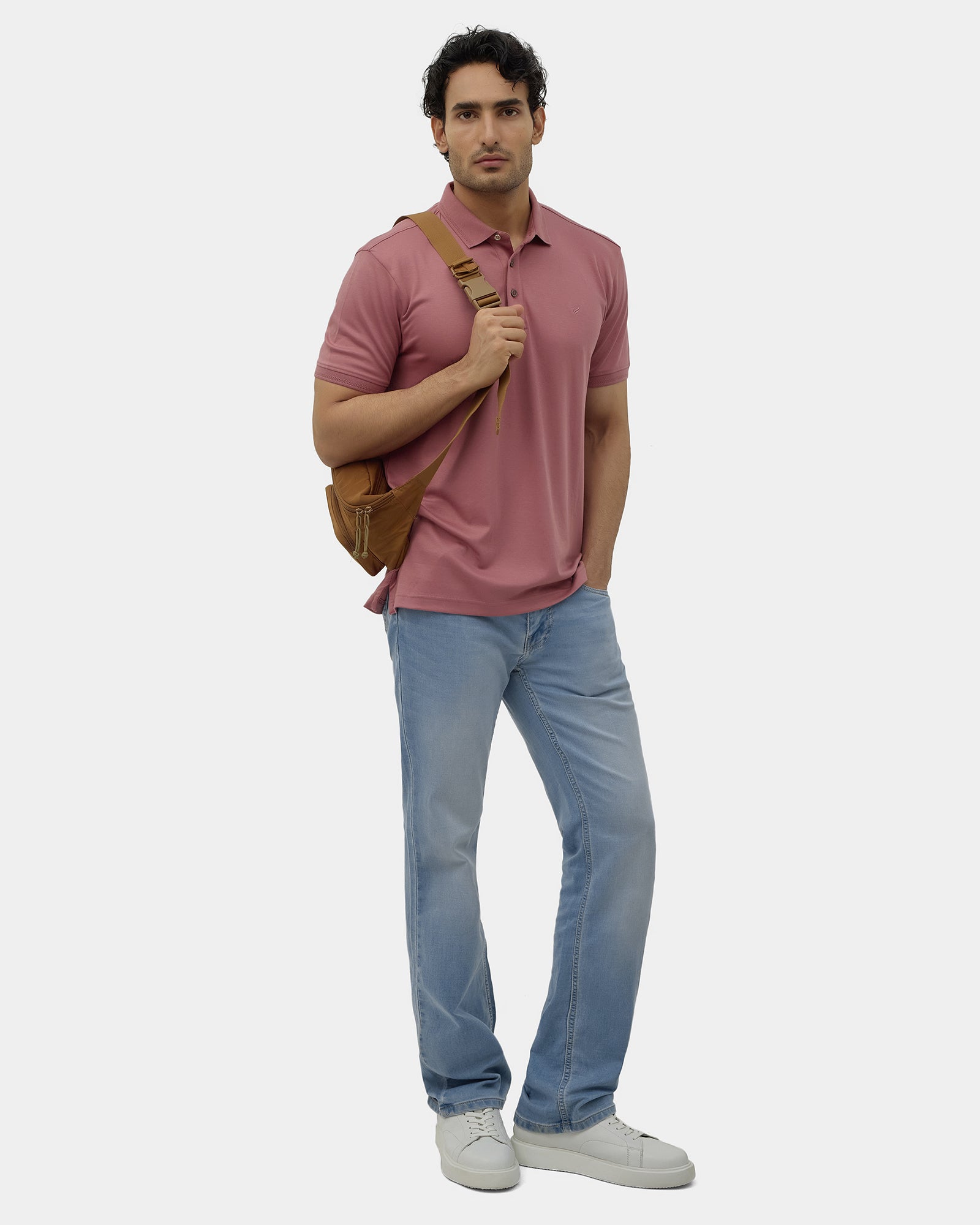 Rose Luxe Brown Solid Polo - Toll