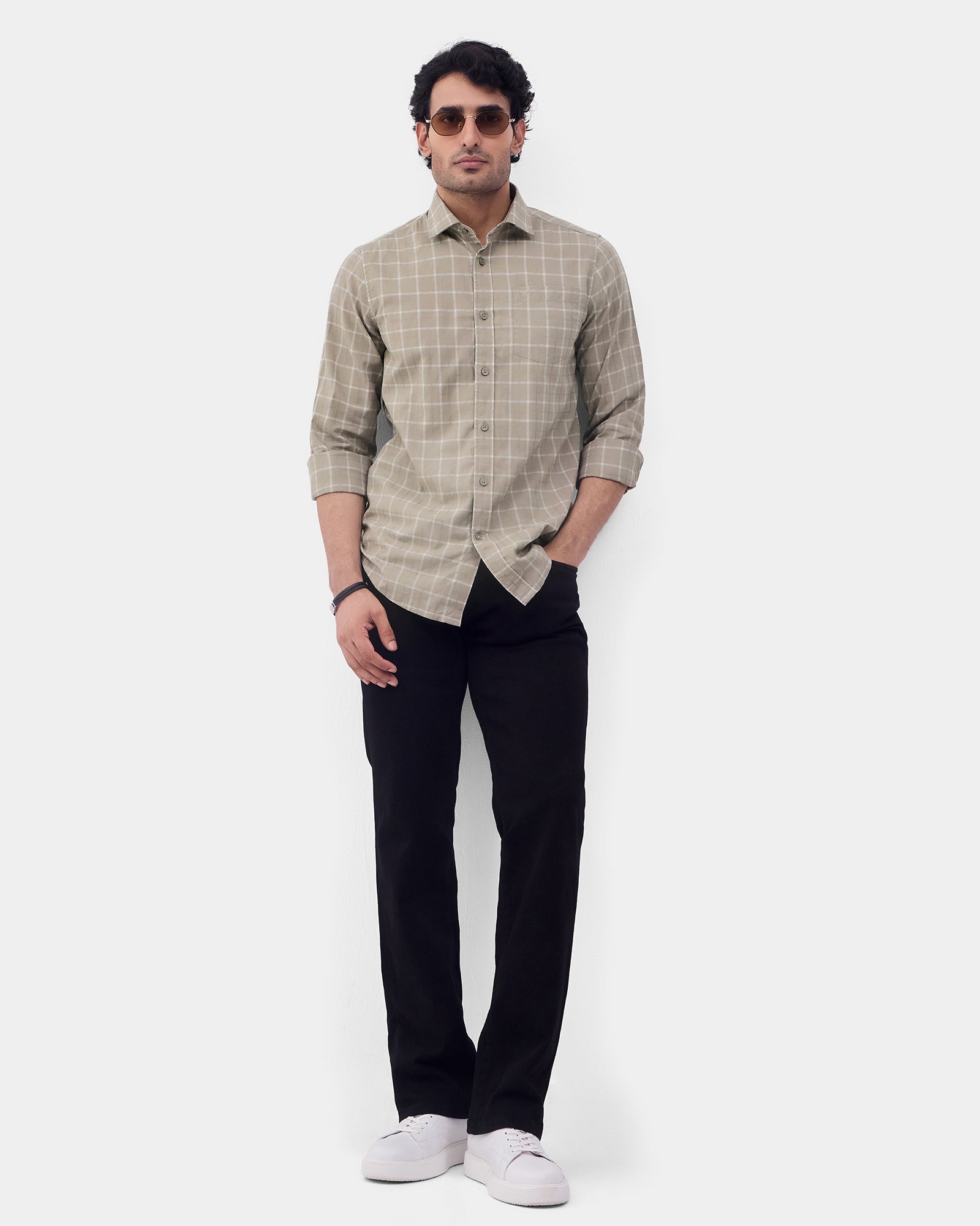Sage Green Check Shirt - Linster
