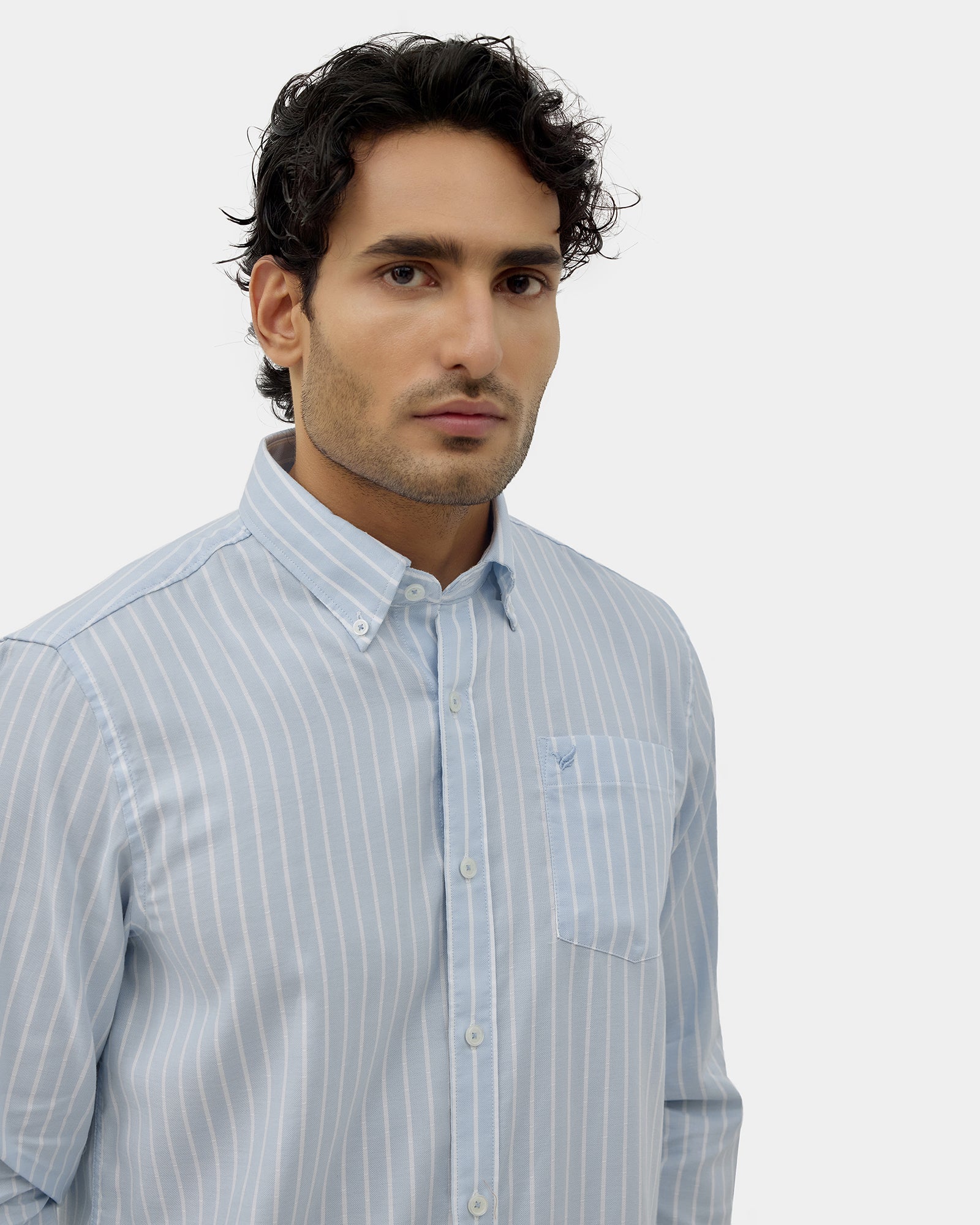 Sky Blue Stripe Shirt - Fenzo