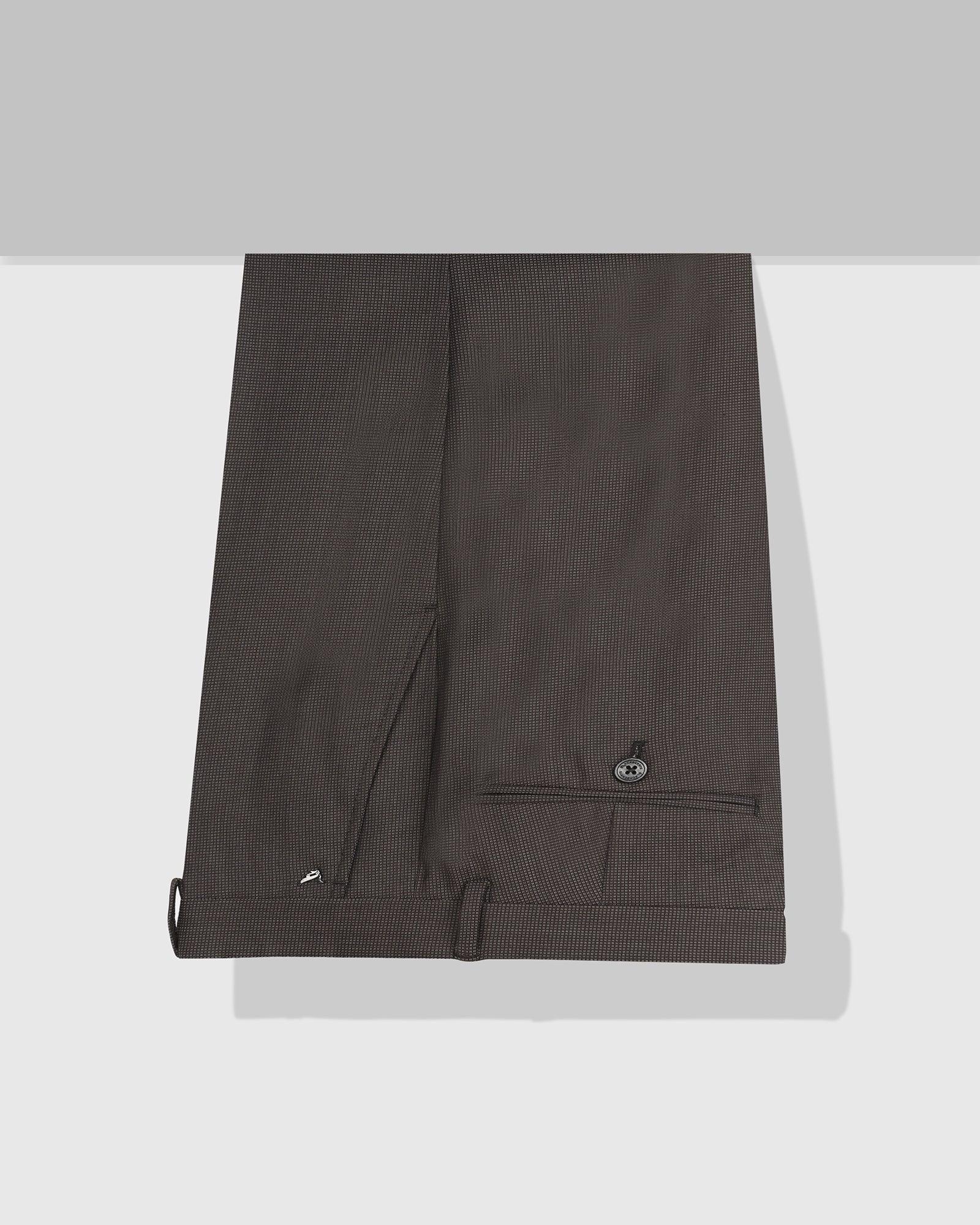 Slim Fit B-91 Formal Black Textured Trouser - Steed - Blackberrys