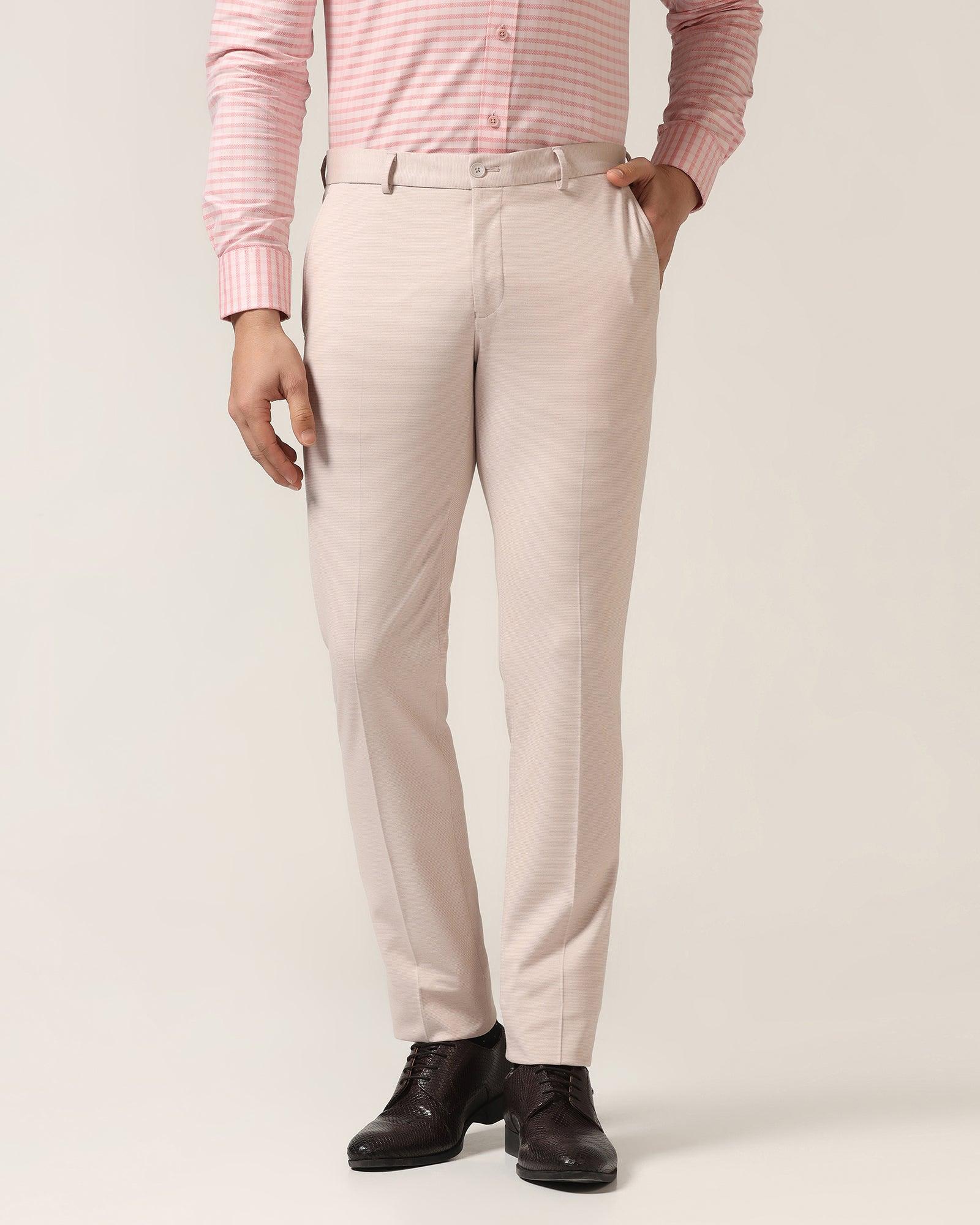 Slim Fit B-91 Formal Dusty Pink Textured Trouser - Steve - Blackberrys