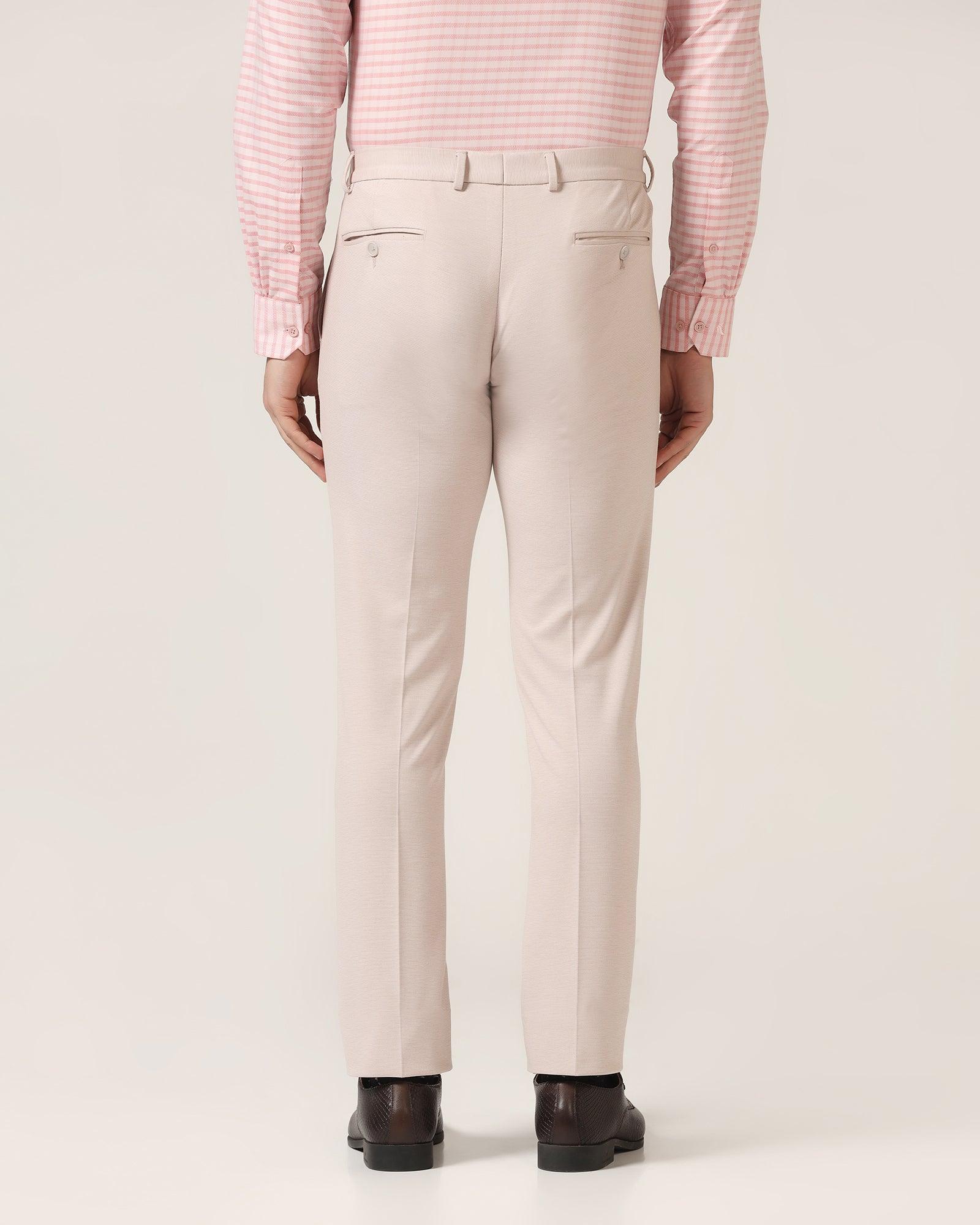 Slim Fit B-91 Formal Dusty Pink Textured Trouser - Steve - Blackberrys