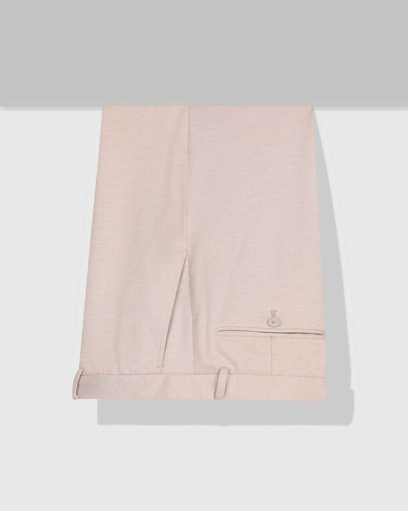 Slim Fit B-91 Formal Dusty Pink Textured Trouser - Steve - Blackberrys