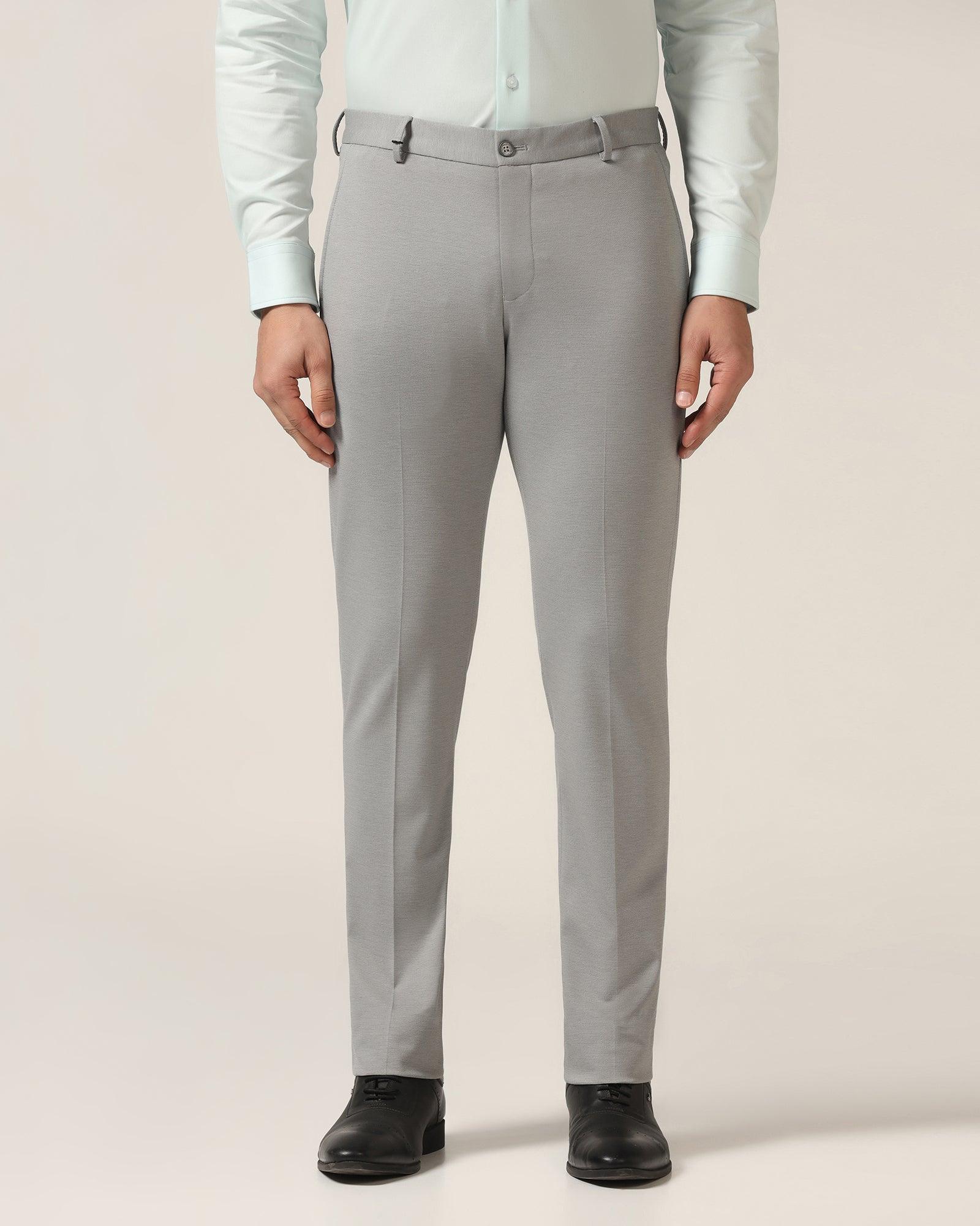 Slim Fit B-91 Formal Grey Textured Trouser - Steve - Blackberrys