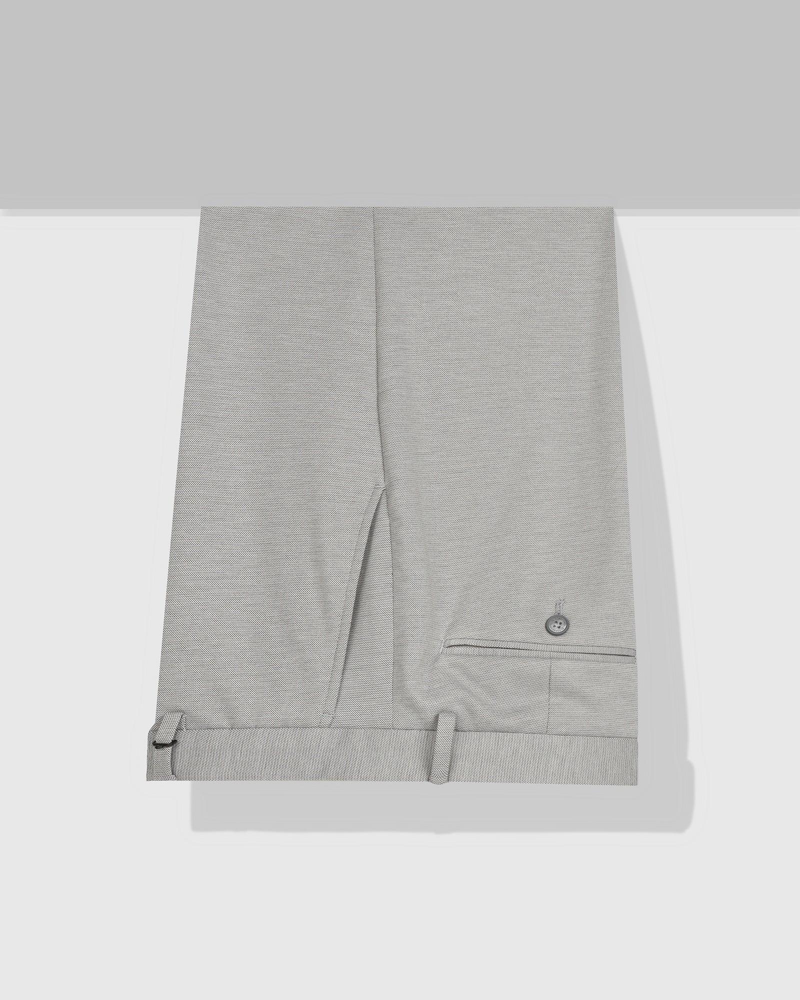 Slim Fit B-91 Formal Grey Textured Trouser - Steve - Blackberrys
