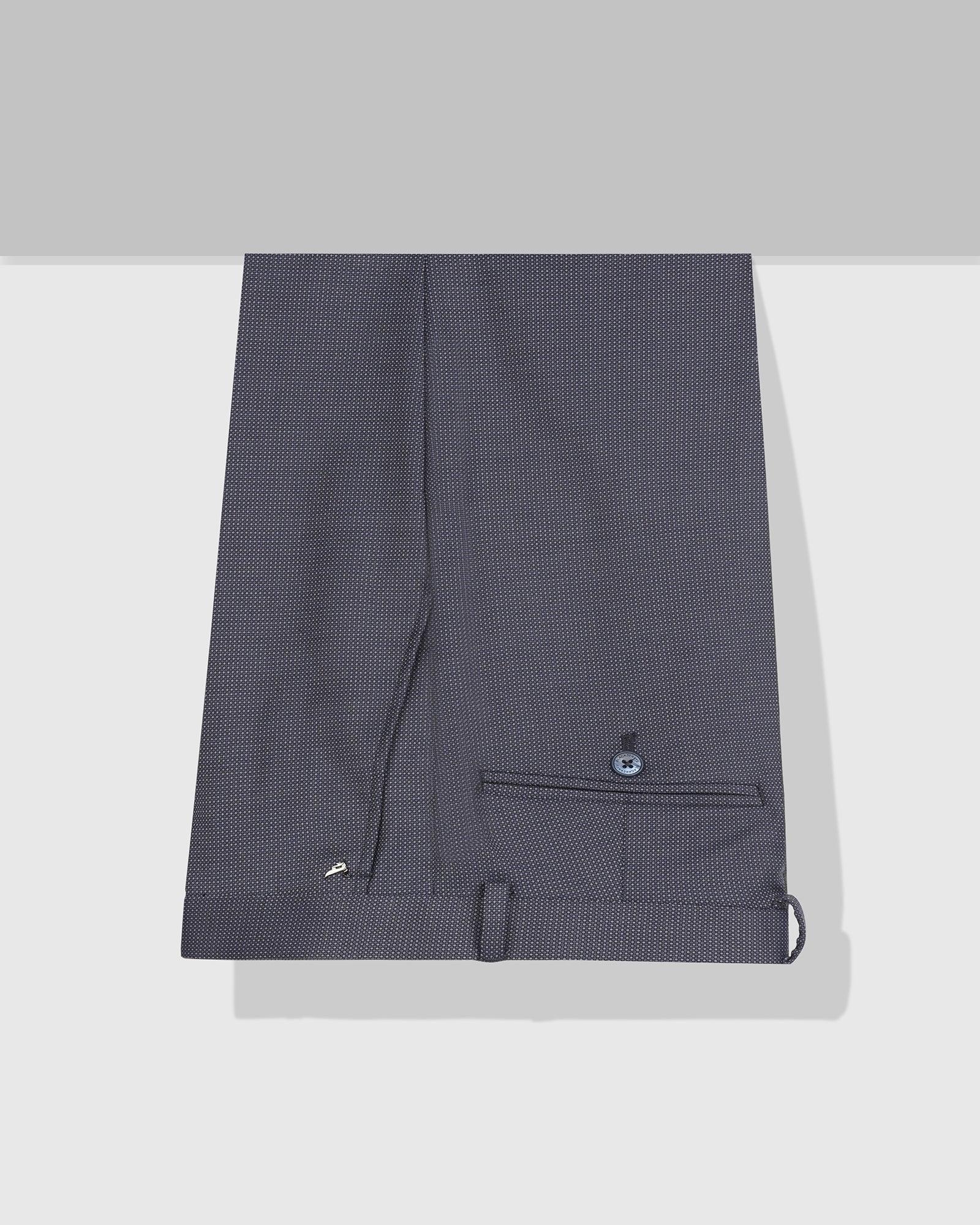 Slim Fit B-91 Formal Navy Textured Trouser - Finess - Blackberrys