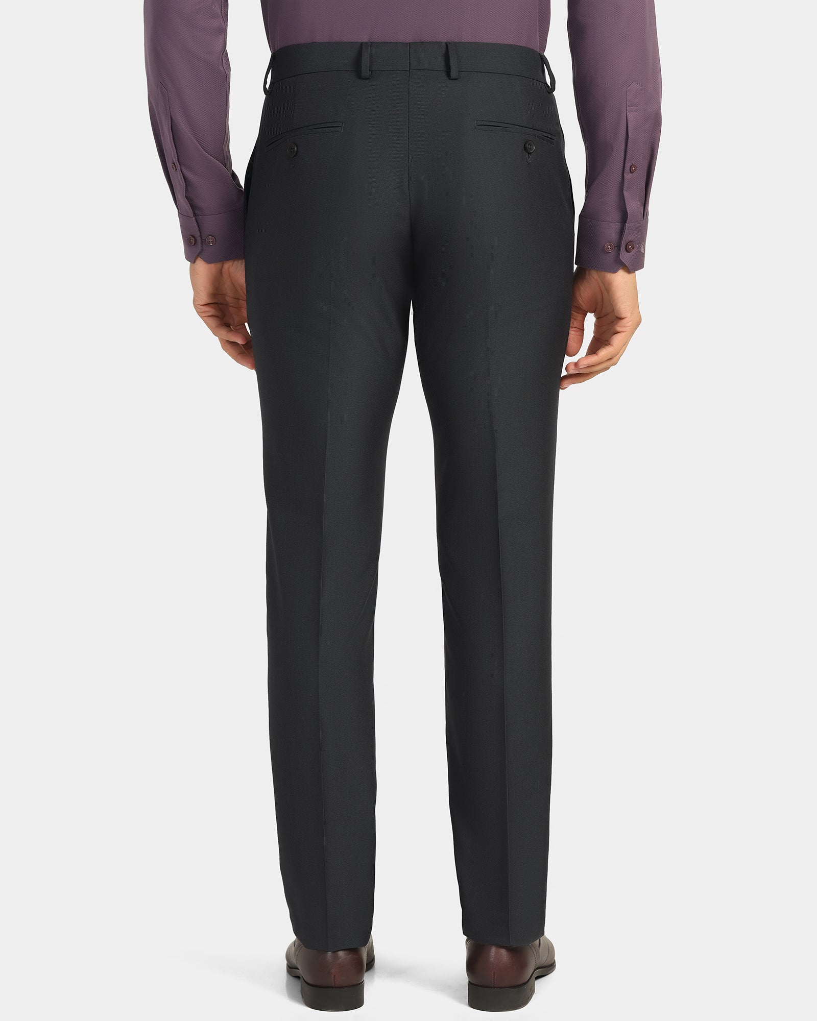 Slim Fit B-91 Formal Dark Grey Textured Trouser - Fendi
