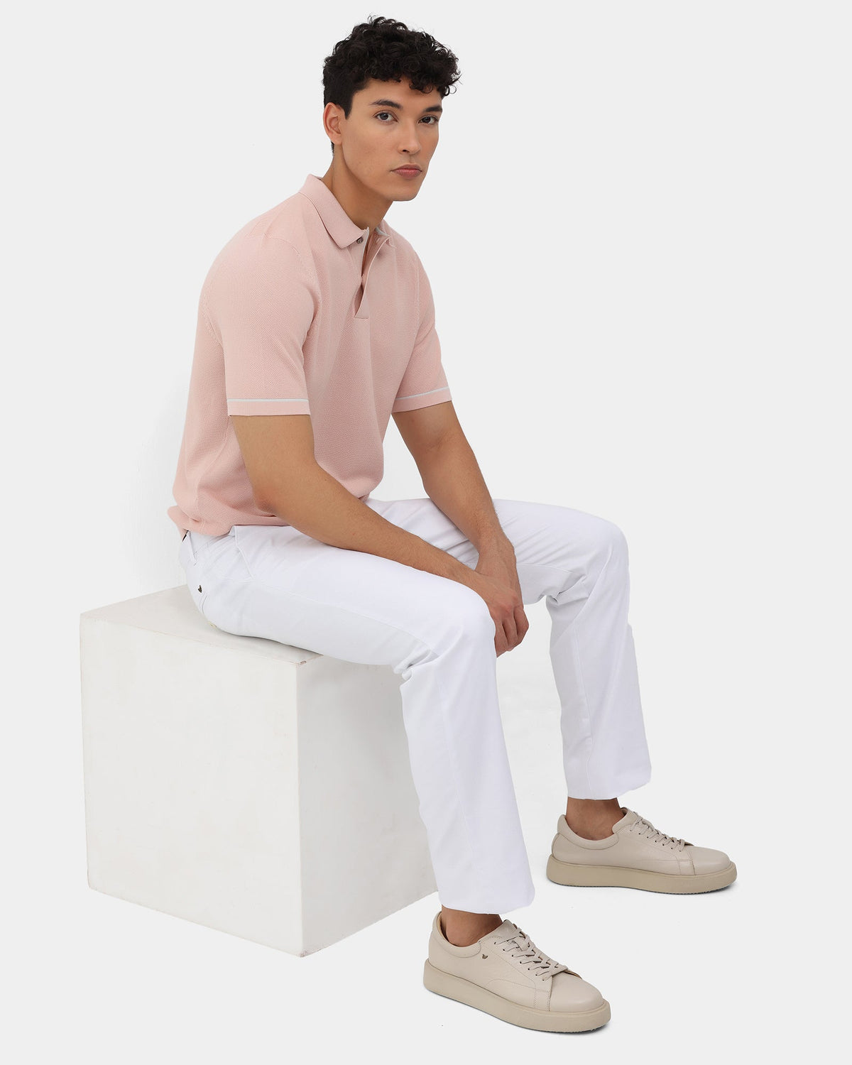 Smoky Pink Solid Polo - Zoler
