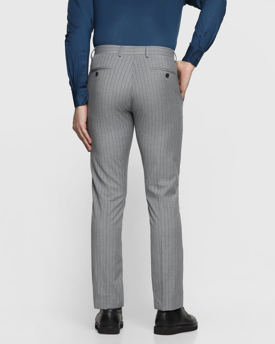 Slim Fit B91 Formal Grey Striped Trouser Tim