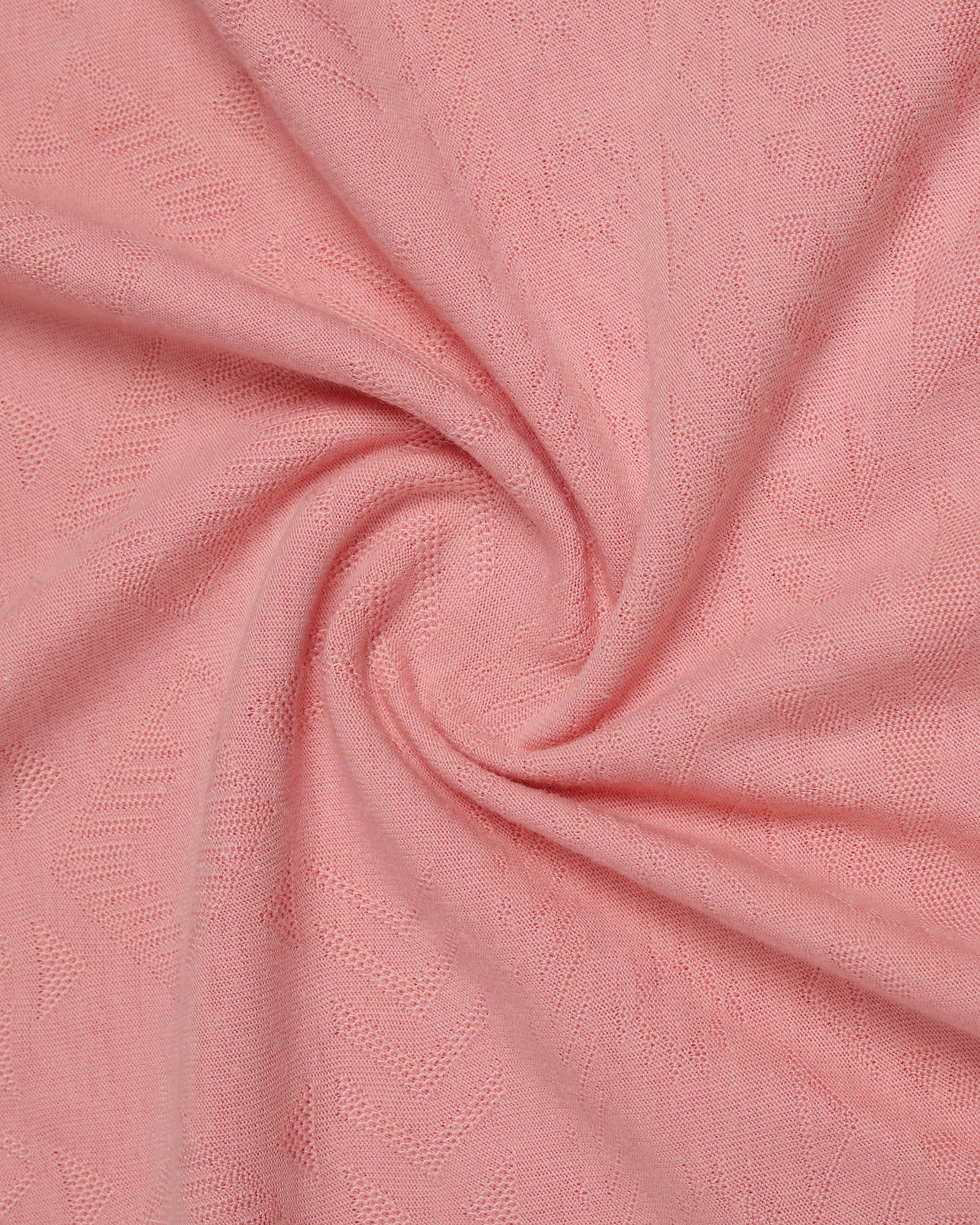 Summer Pink Crew Neck Textured T-Shirt - Rubeus