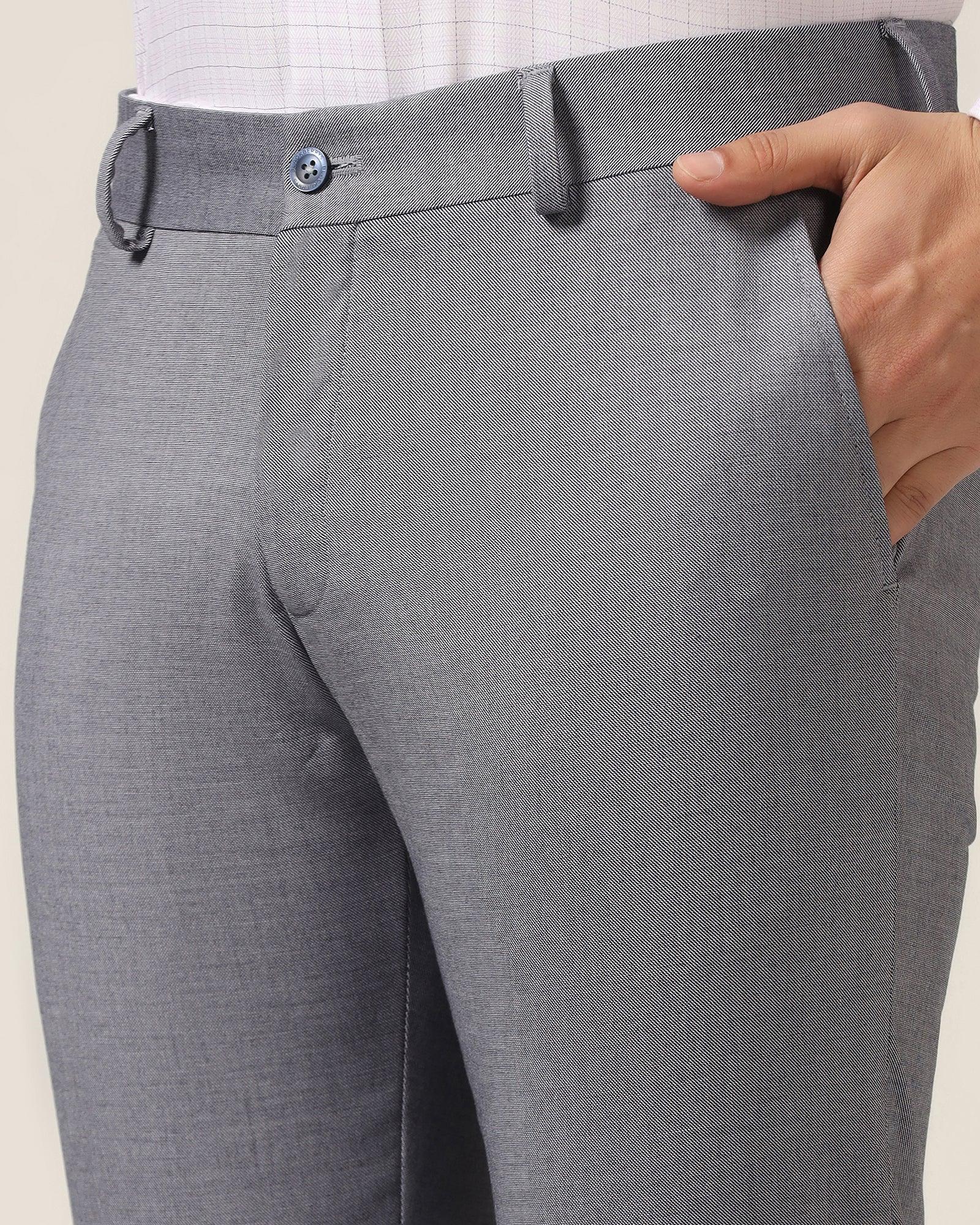 Super Slim Phoenix Formal Blue Solid Trouser - Hurricane - Blackberrys