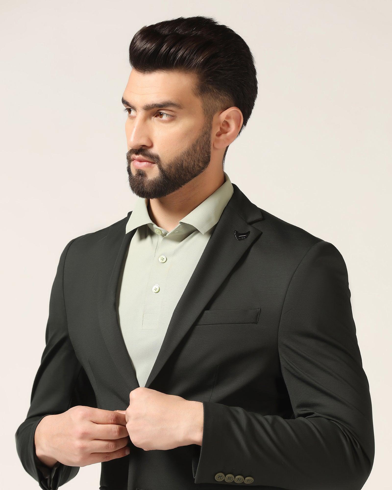 TechPro Formal Green Solid Blazer - Sein - Blackberrys