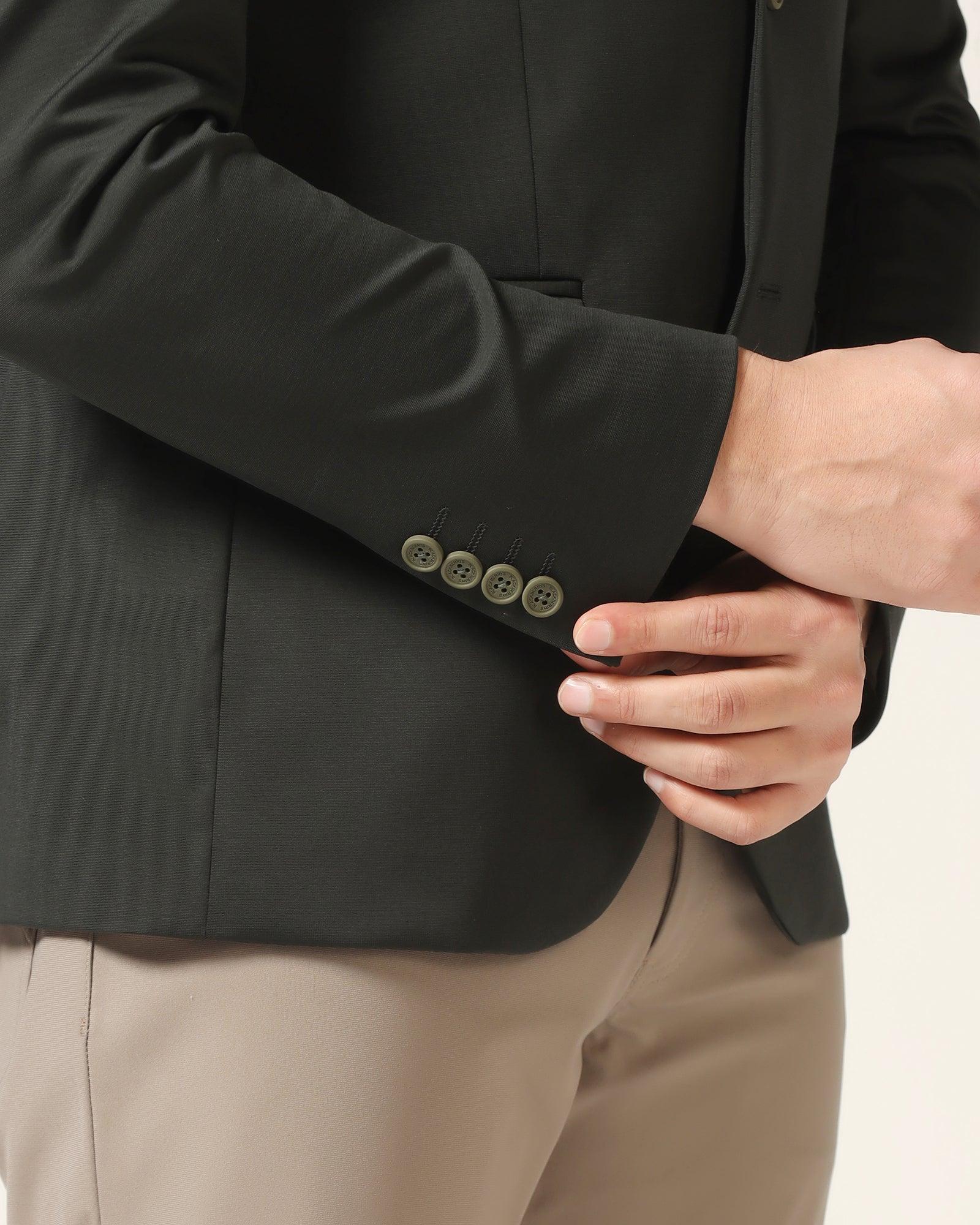 TechPro Formal Green Solid Blazer - Sein - Blackberrys