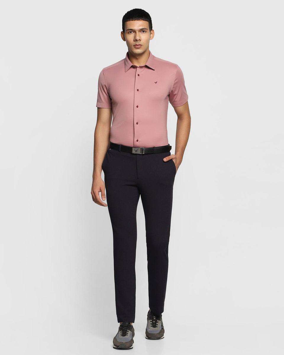 Pink polo cheap black pants