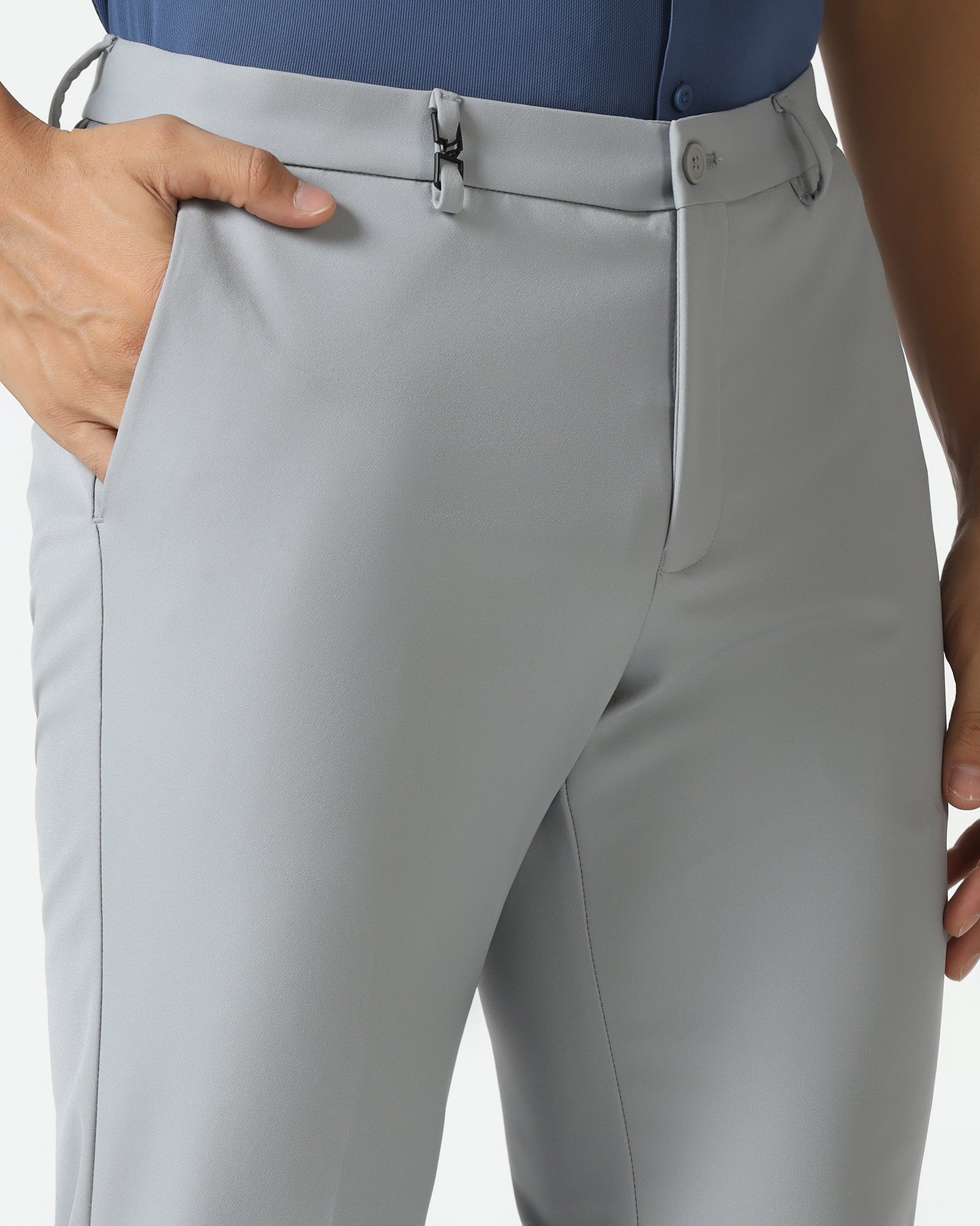 Light Grey Tech Pro Solid Trouser - Ashley