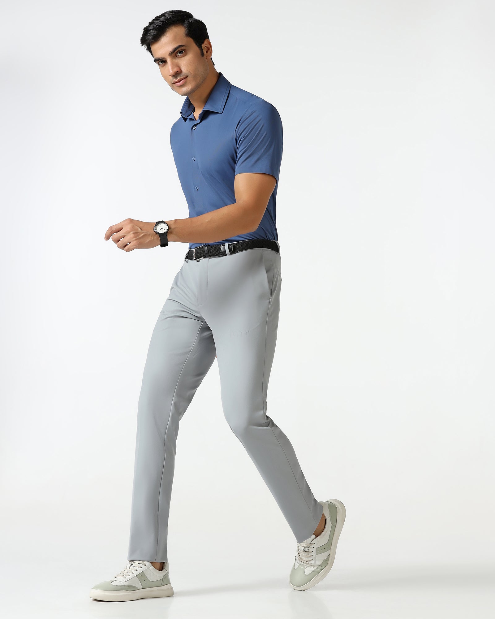 Light Grey Tech Pro Solid Trouser - Ashley