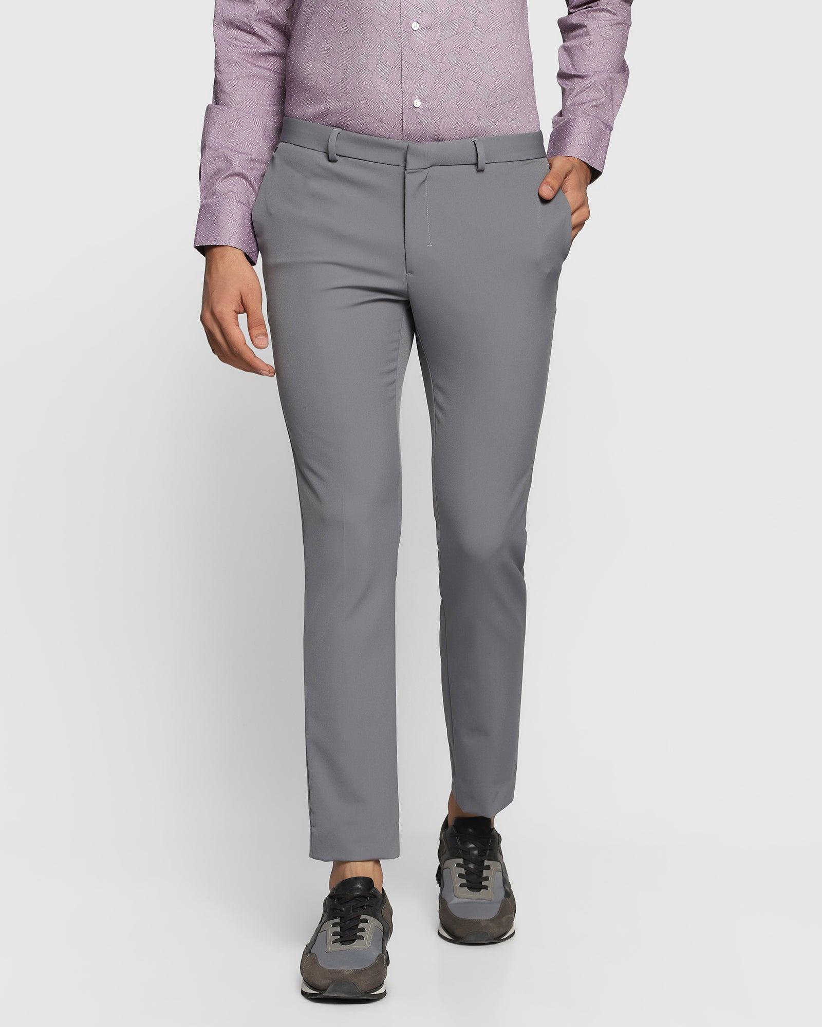 TechPro Slim Fit B-91 Formal Grey Solid Trouser - Filsey