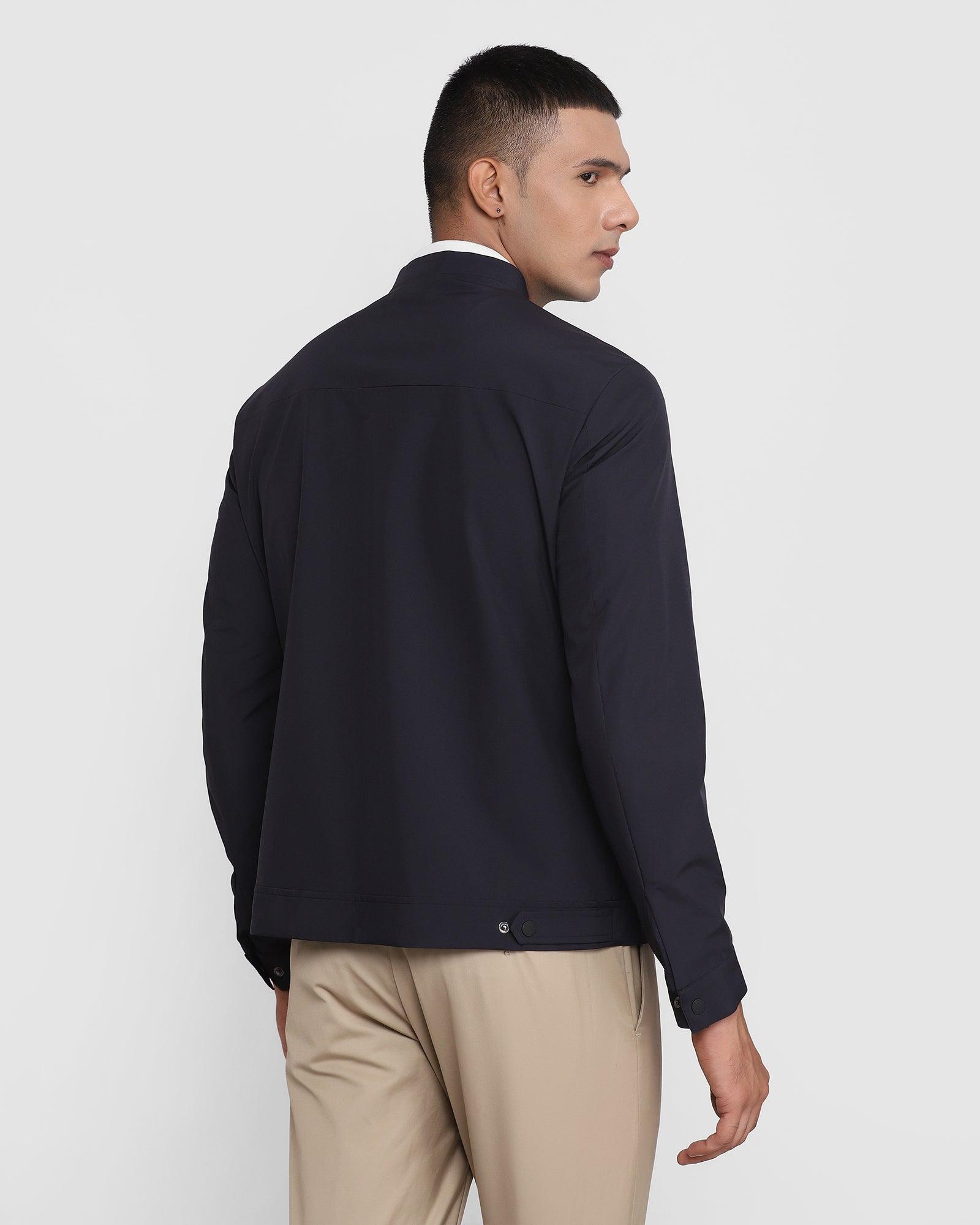 TechPro Solid Formal Zipper Jacket In Navy (Tonik) - Blackberrys