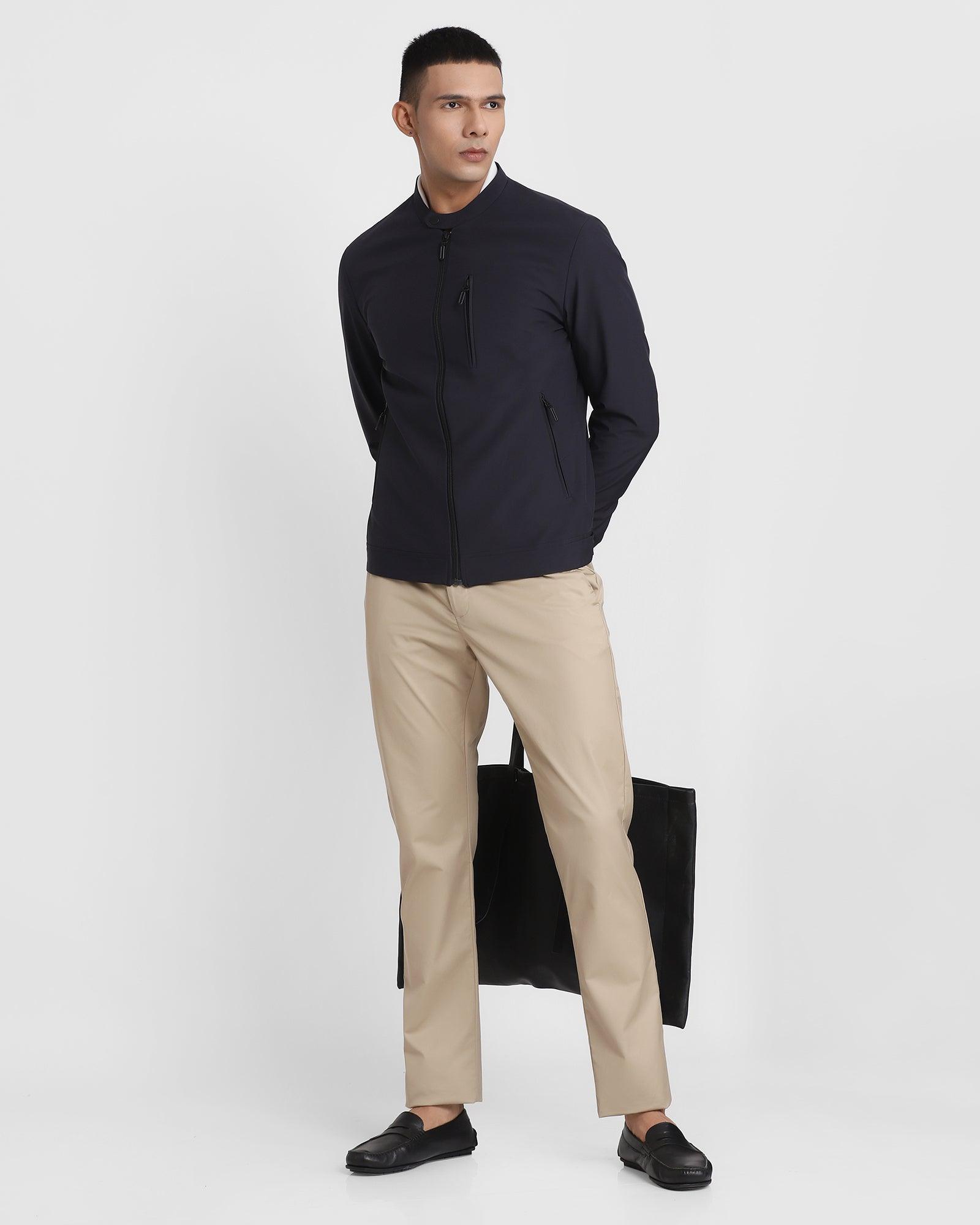 TechPro Solid Formal Zipper Jacket In Navy (Tonik) - Blackberrys