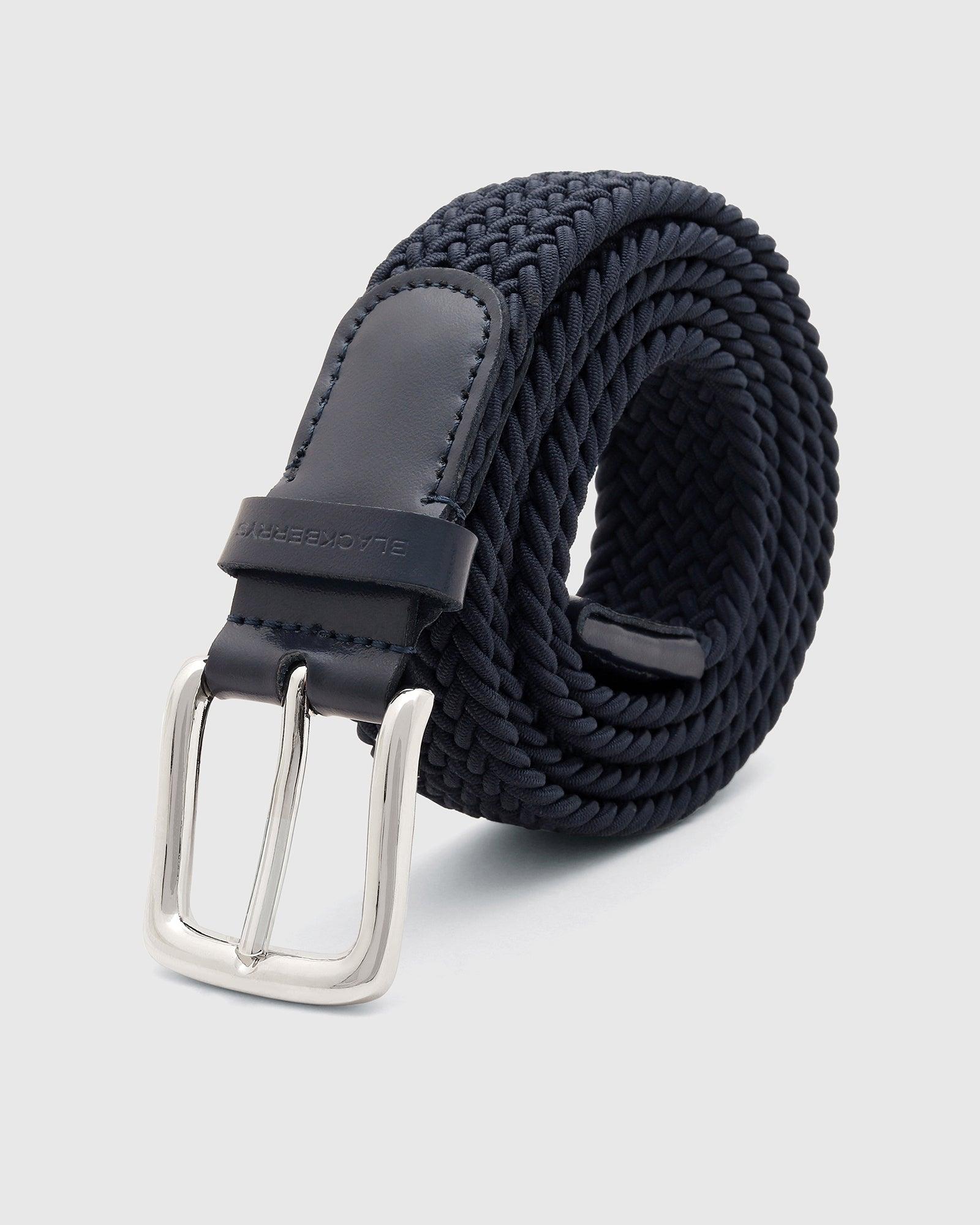 TechPro Textured Elastic Belt In Navy (Salyer) - Blackberrys