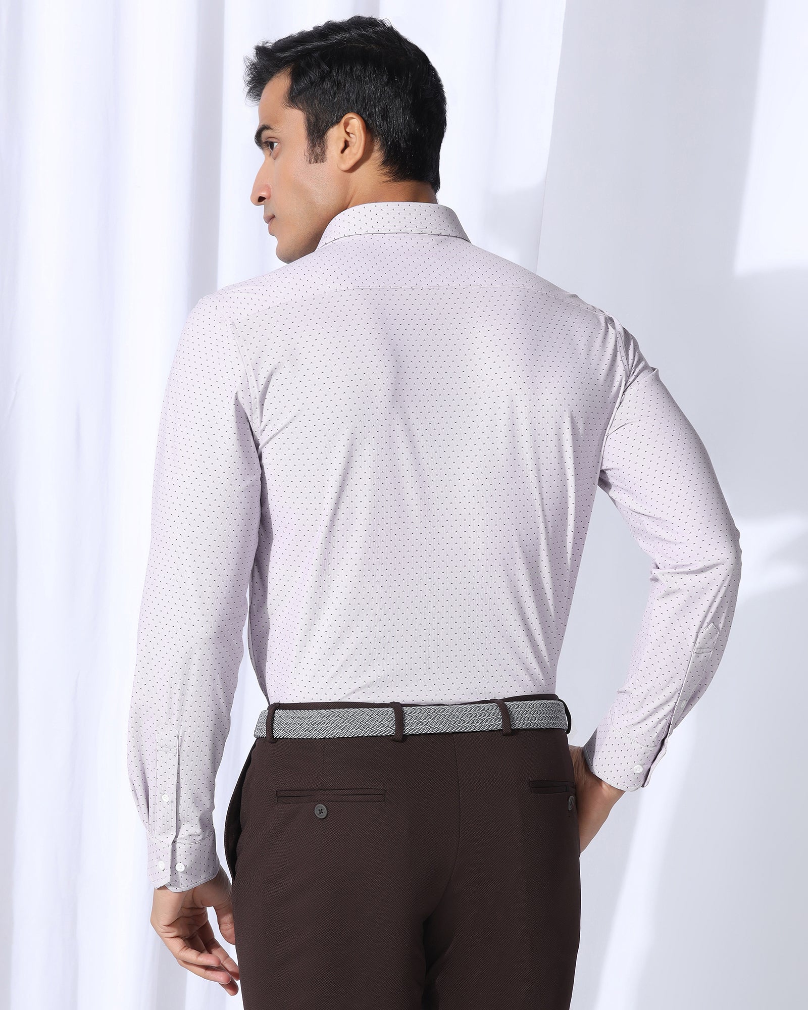 TechPro Formal Maroon Printed Shirt - Draco