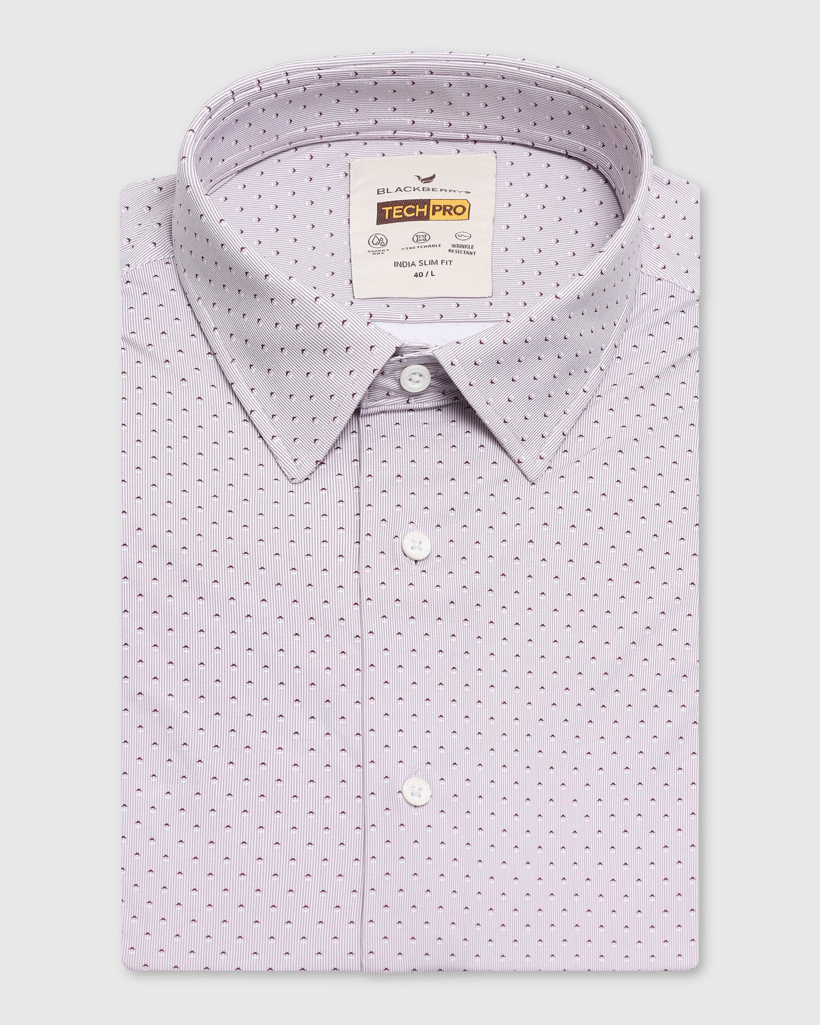 TechPro Formal Maroon Printed Shirt - Draco