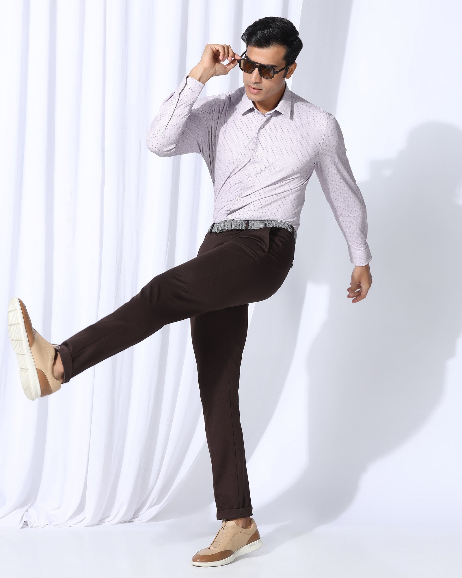 TechPro Formal Maroon Printed Shirt - Draco