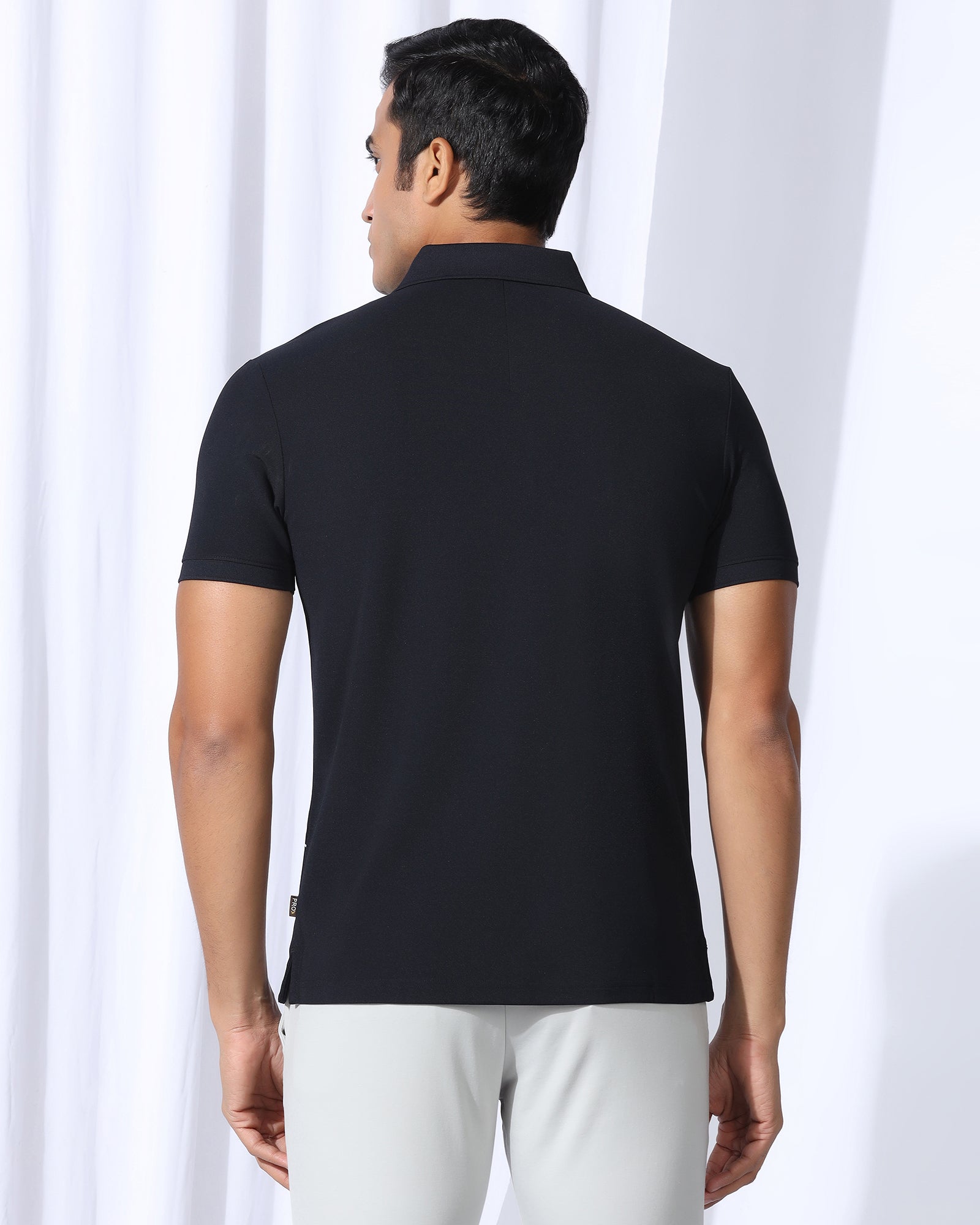 TechPro Polo Navy Printed T-Shirt - Slash