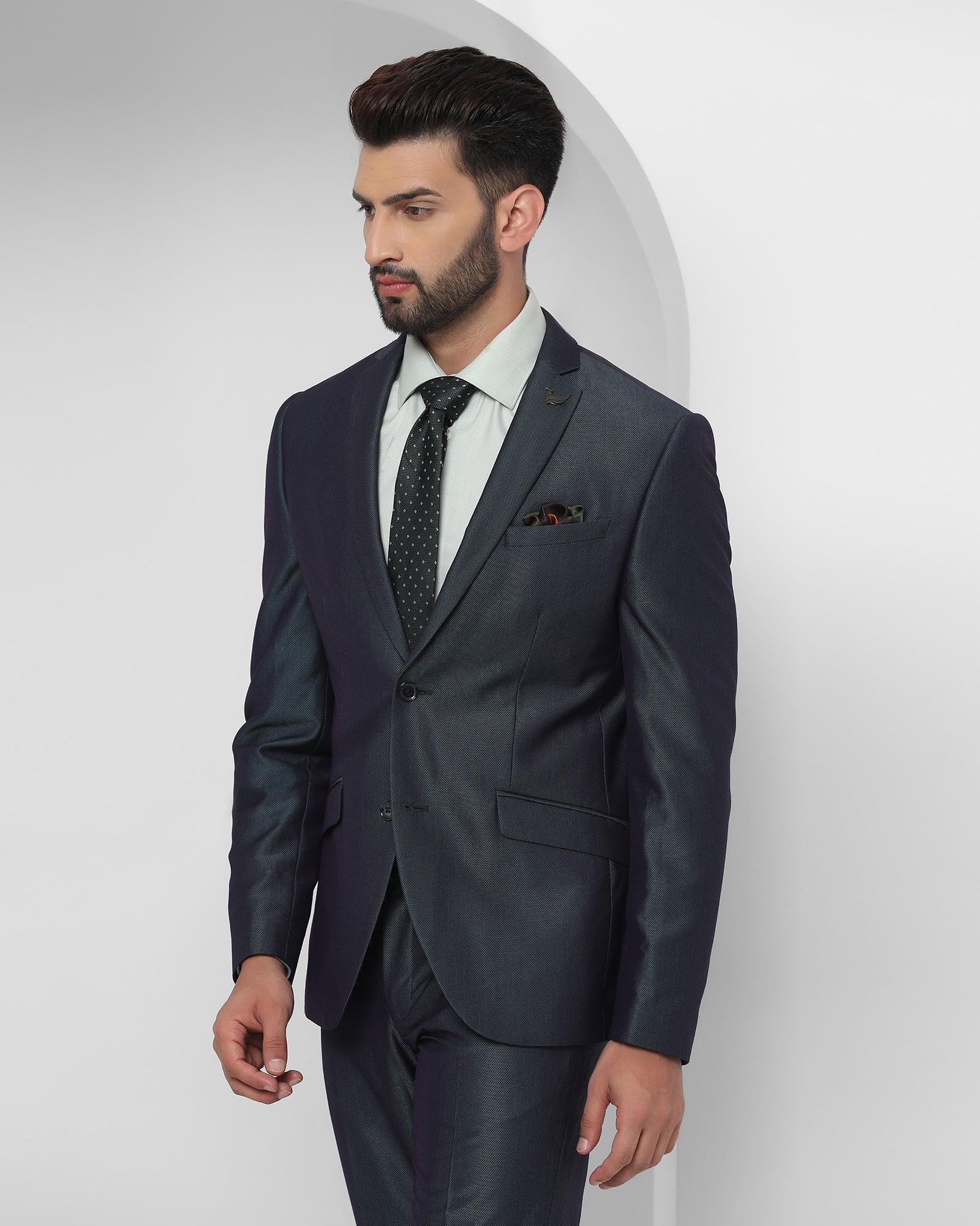 Textured 2 Pcs Suit In Teal (Therin) - Blackberrys