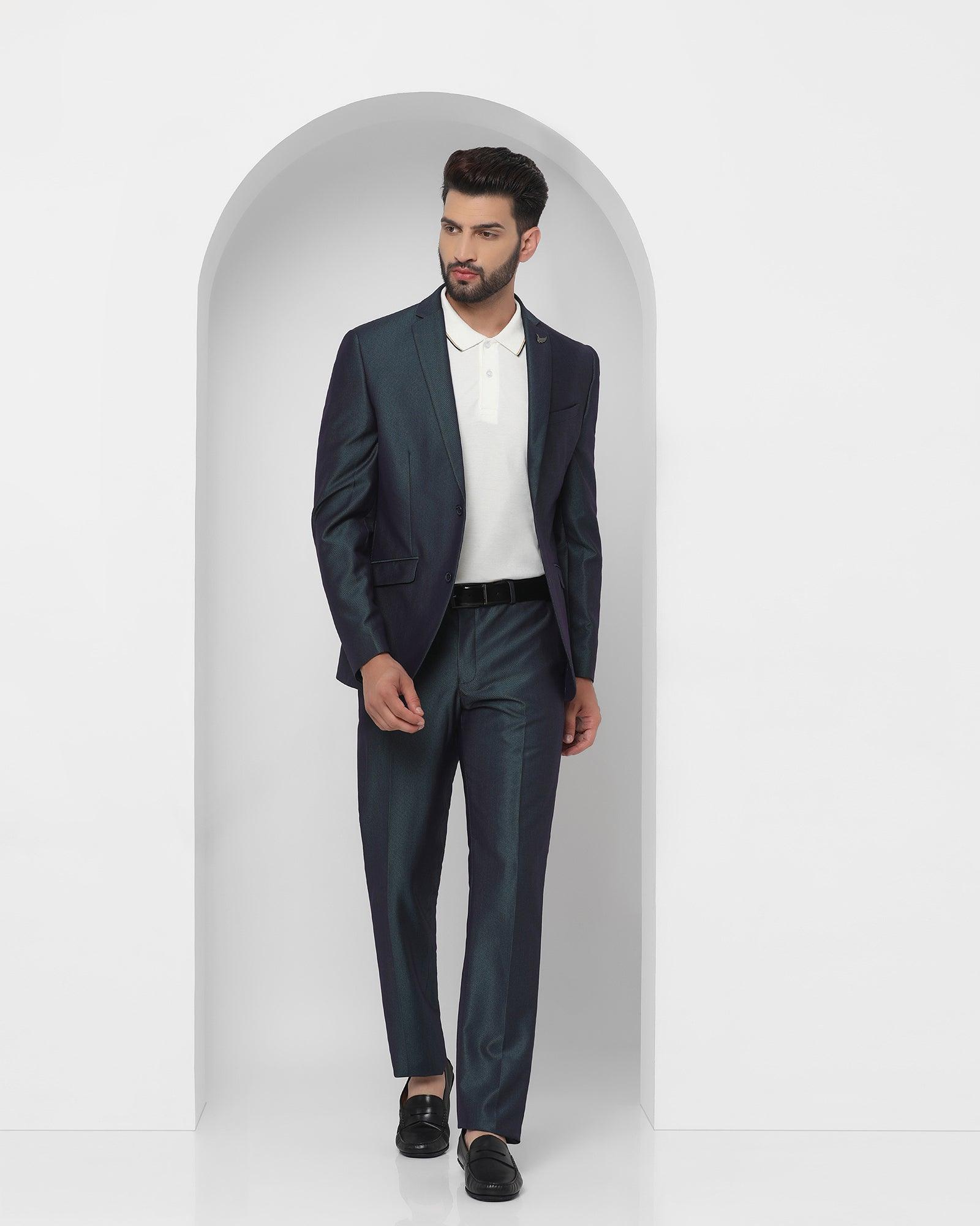 Textured 2 Pcs Suit In Teal (Therin) - Blackberrys