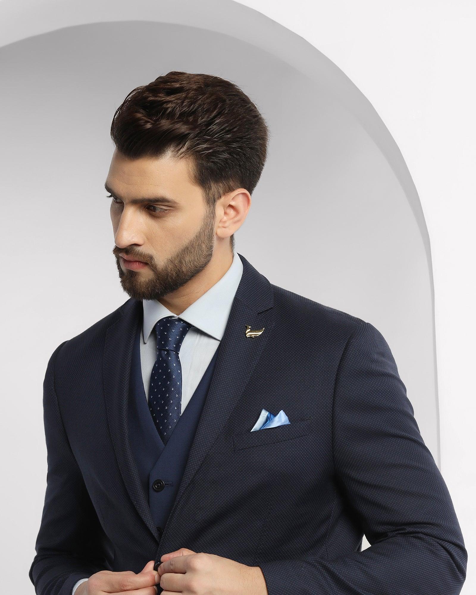 Textured 3 Pcs Suit In Royal Blue (Rolfe) - Blackberrys