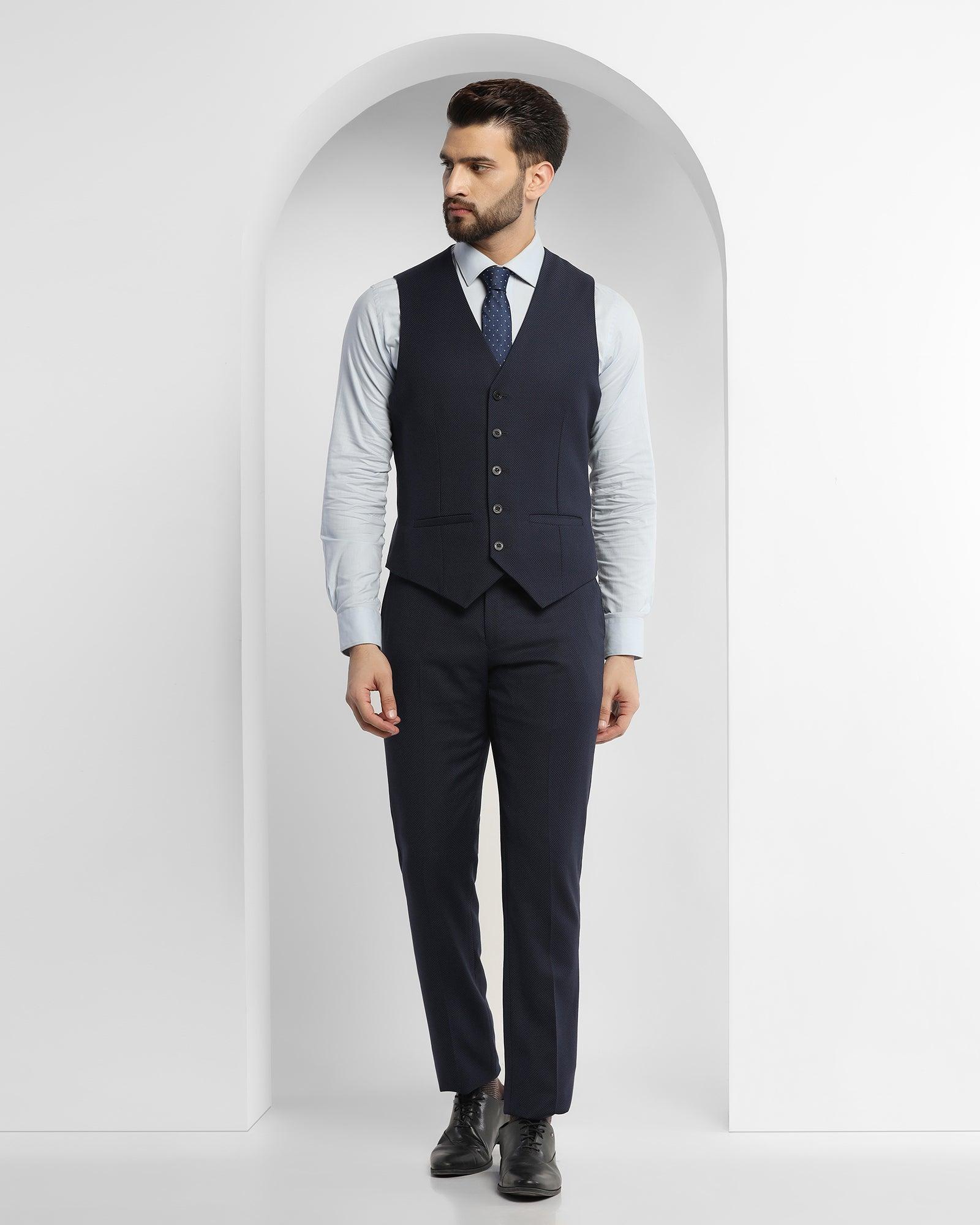 Textured 3 Pcs Suit In Royal Blue (Rolfe) - Blackberrys