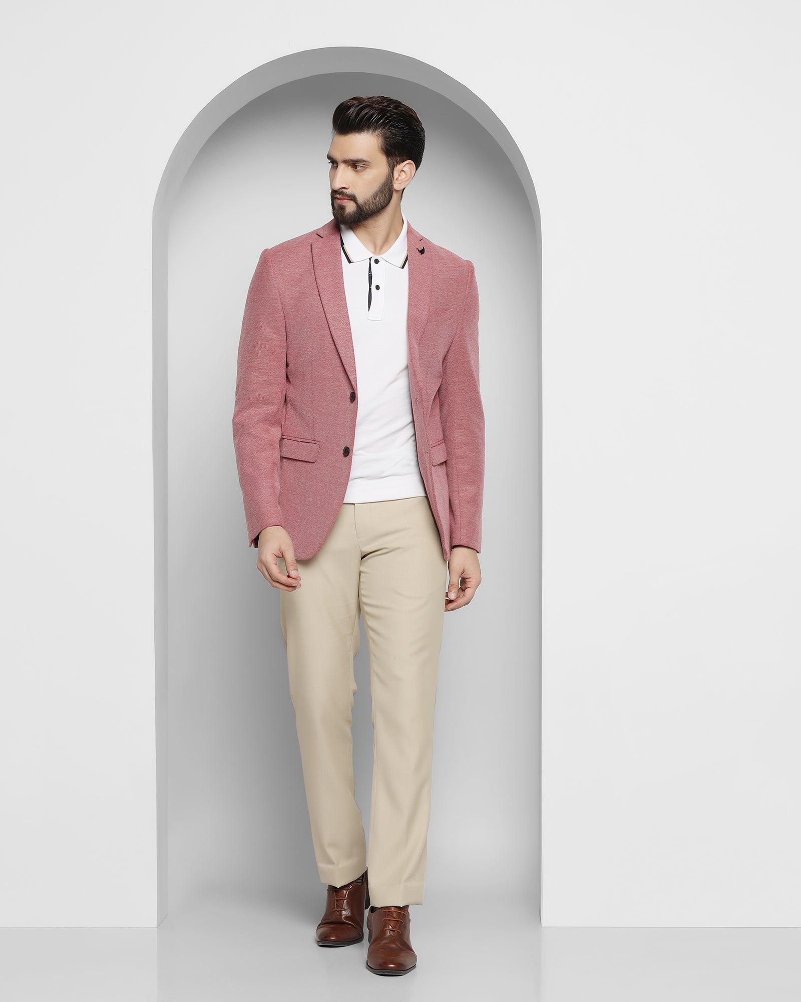 Textured Casual Blazer In Red (Kylo) - Blackberrys