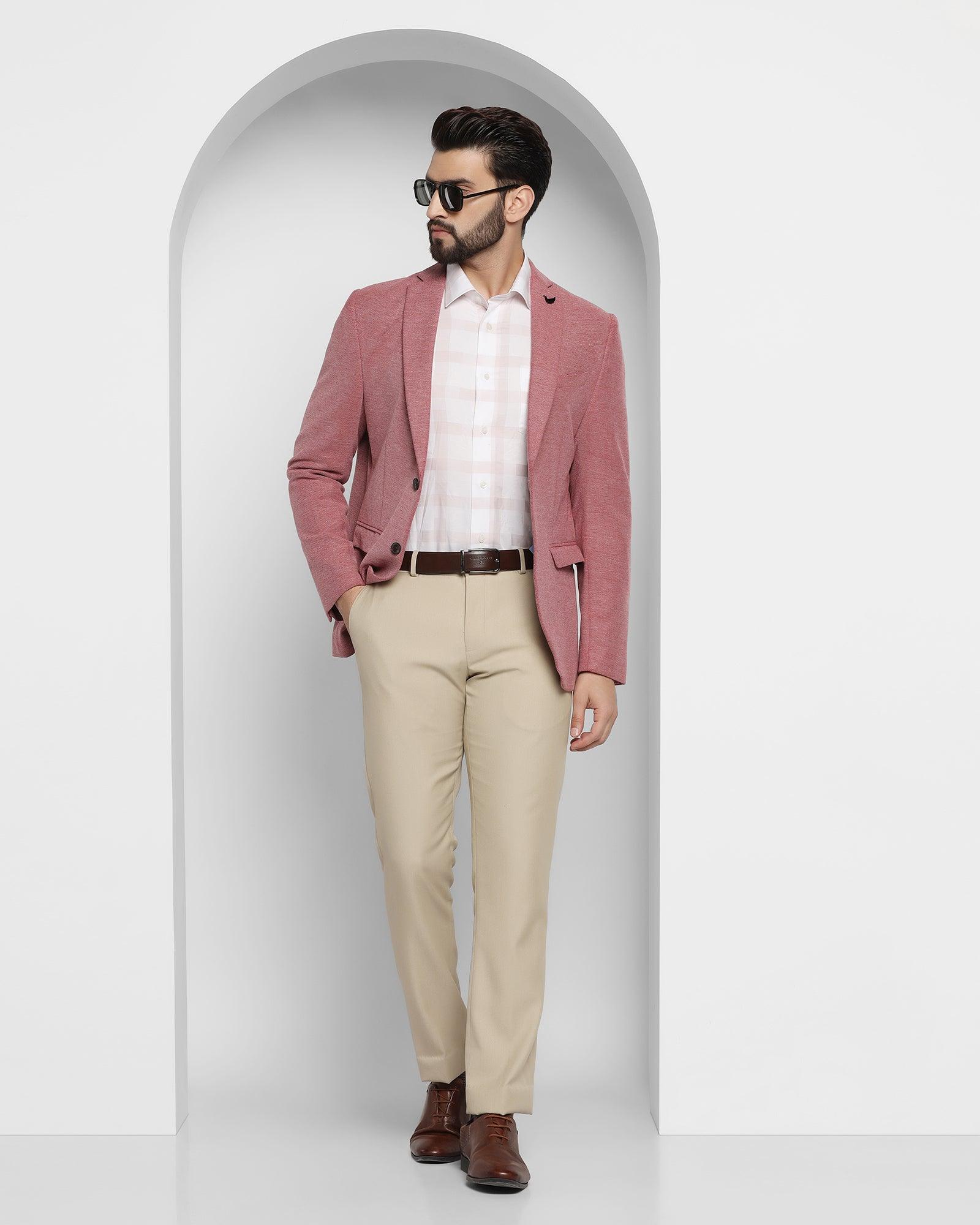 Textured Casual Blazer In Red (Kylo) - Blackberrys