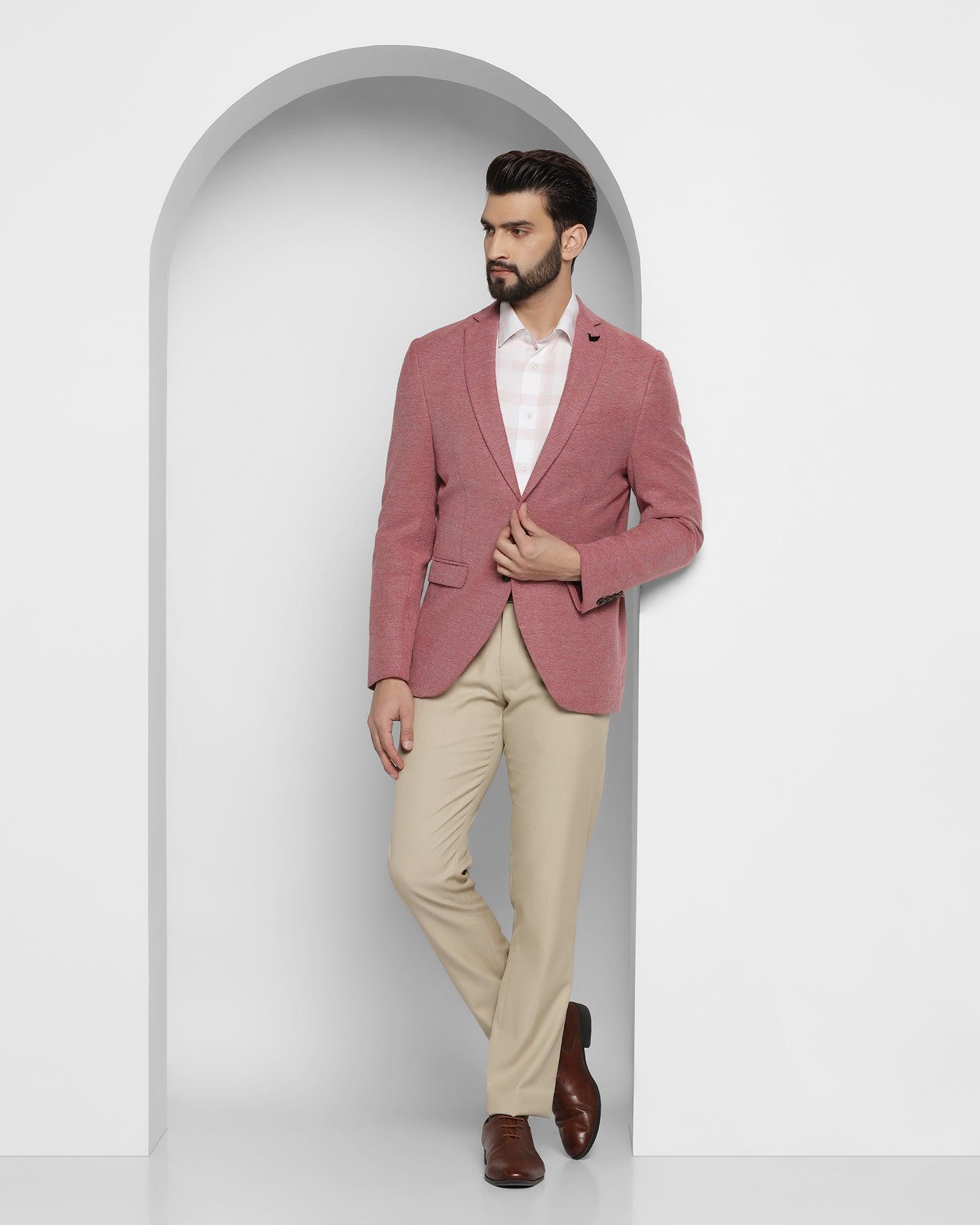 Textured Casual Blazer In Red (Kylo) - Blackberrys
