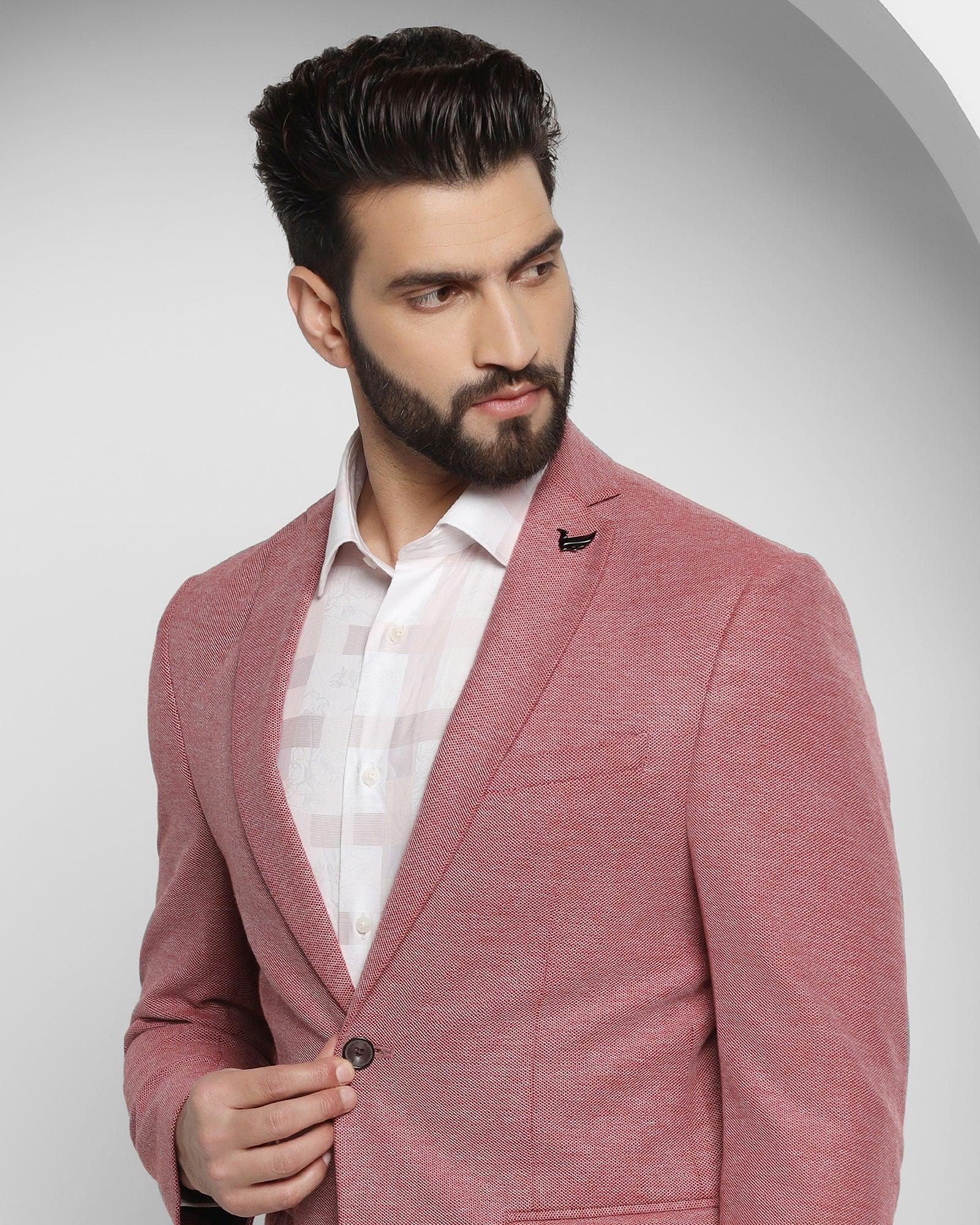 Textured Casual Blazer In Red (Kylo) - Blackberrys